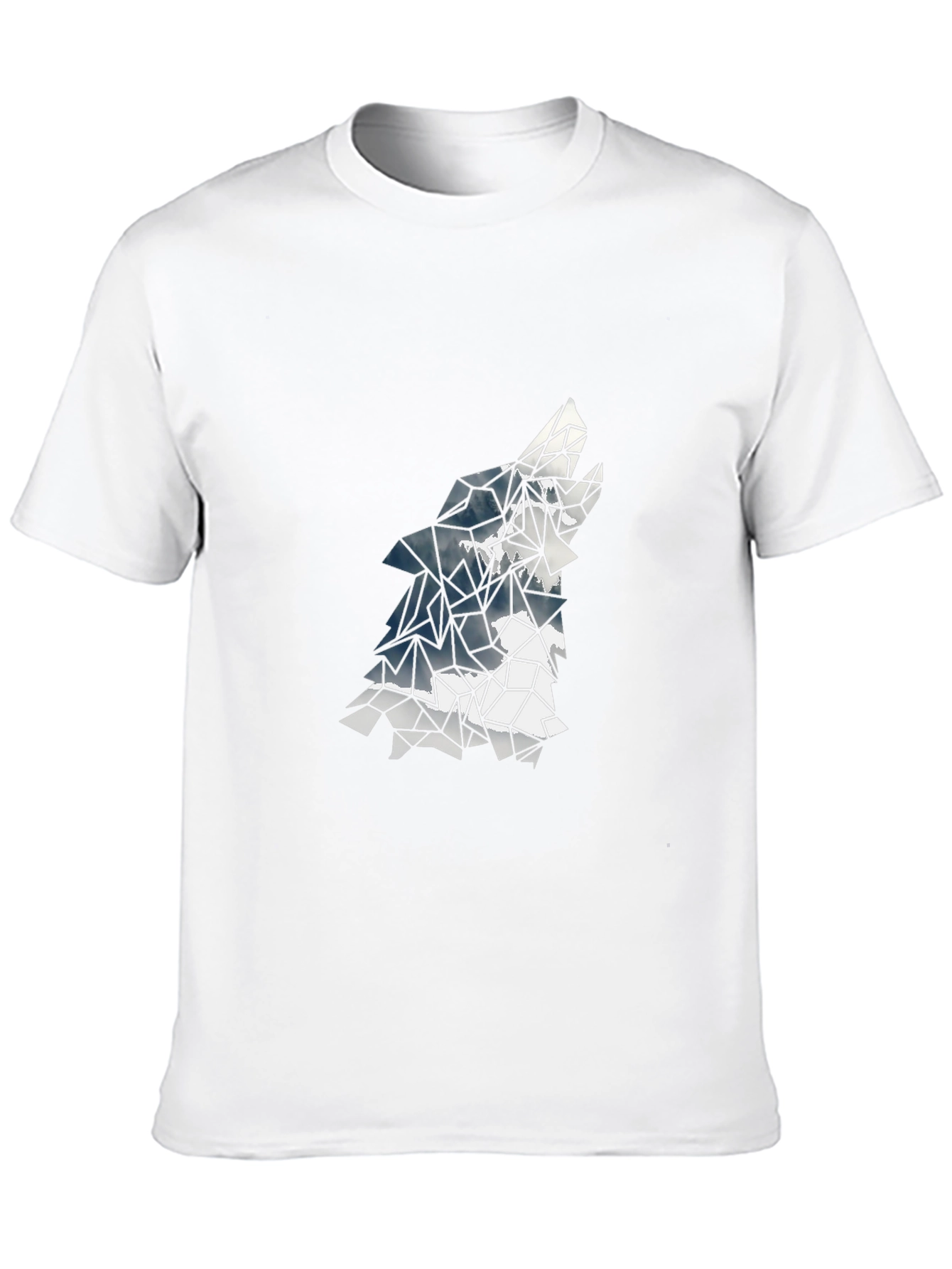 Geometric Wolf Graphic Tee - Black