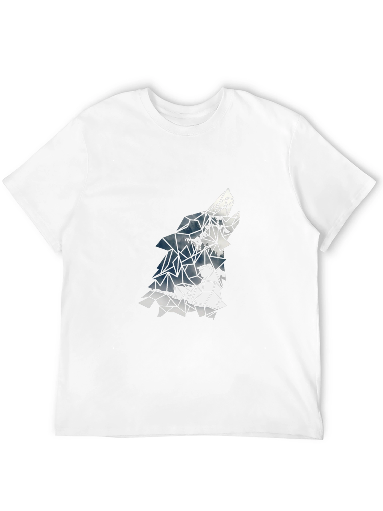 Geometric Wolf Graphic Tee - Black