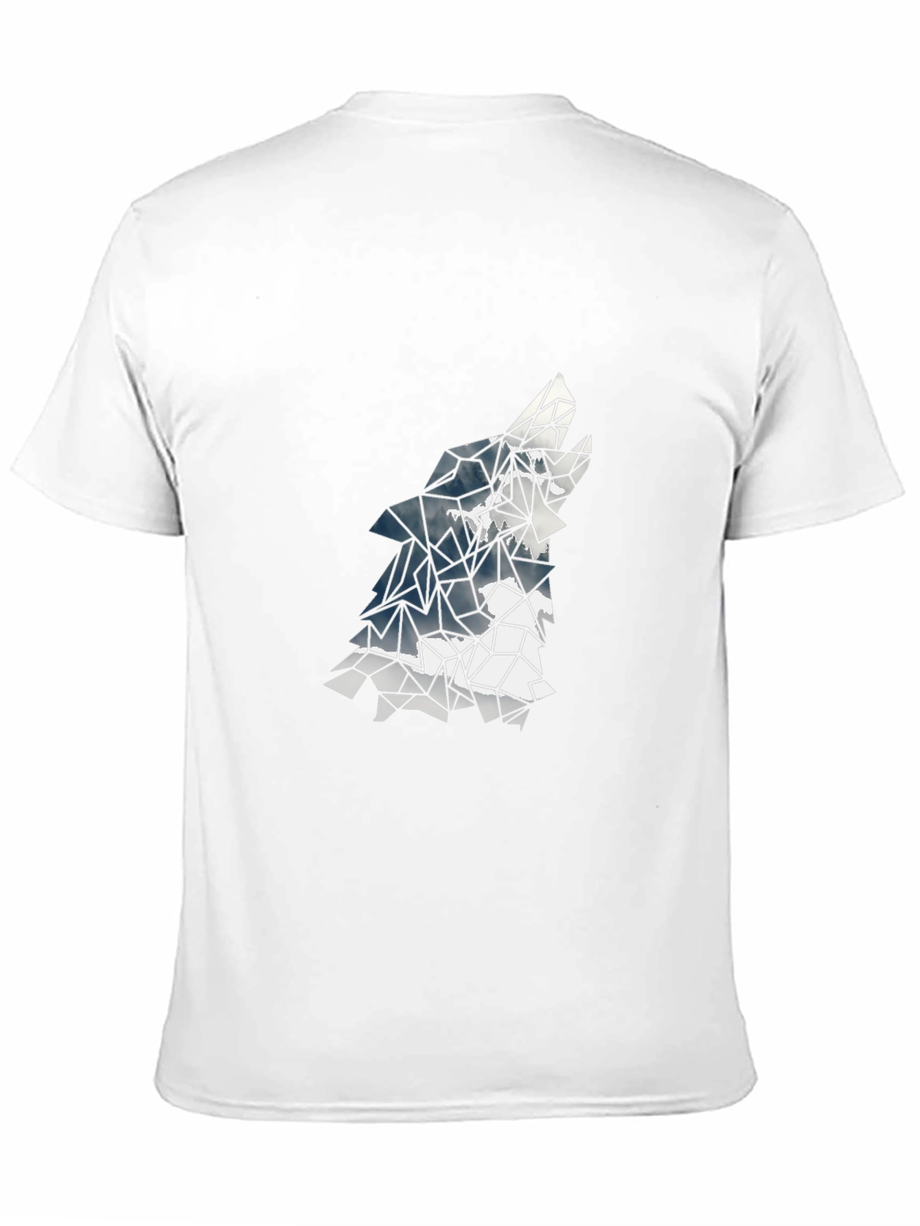 Geometric Wolf Graphic Tee - Black