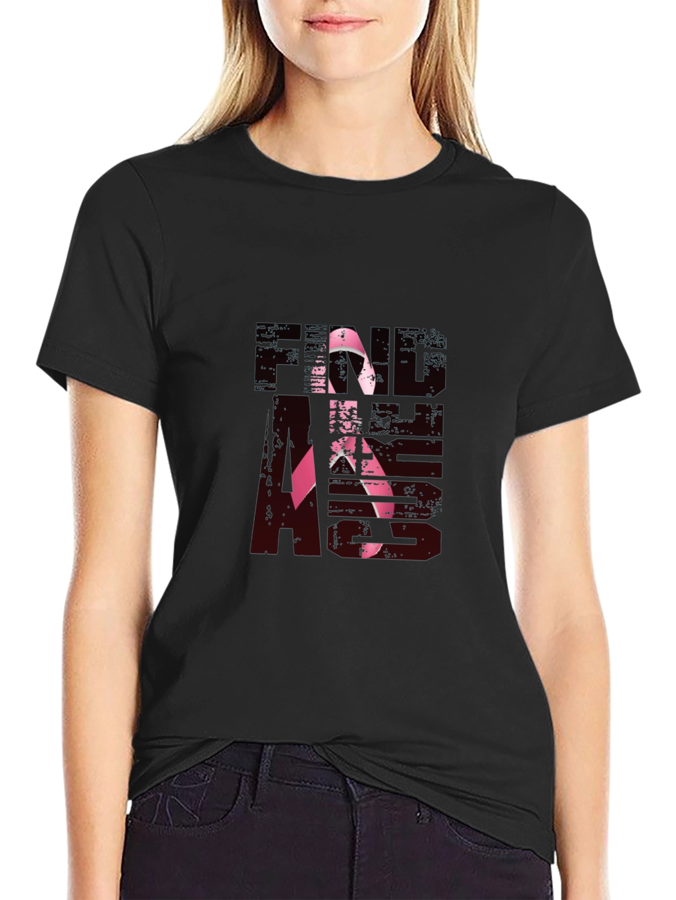 Find The Cure Black Cotton Tee