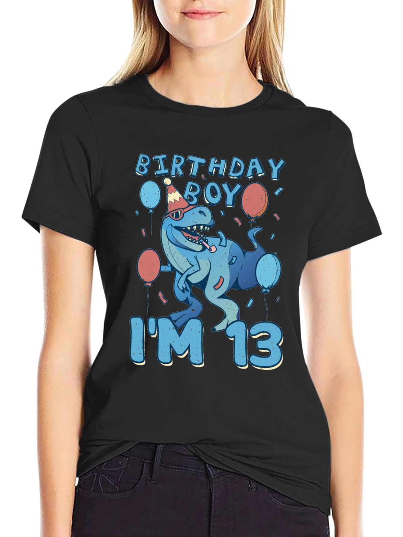 Birthday Boy Im 13 T-Rex T-Shirt