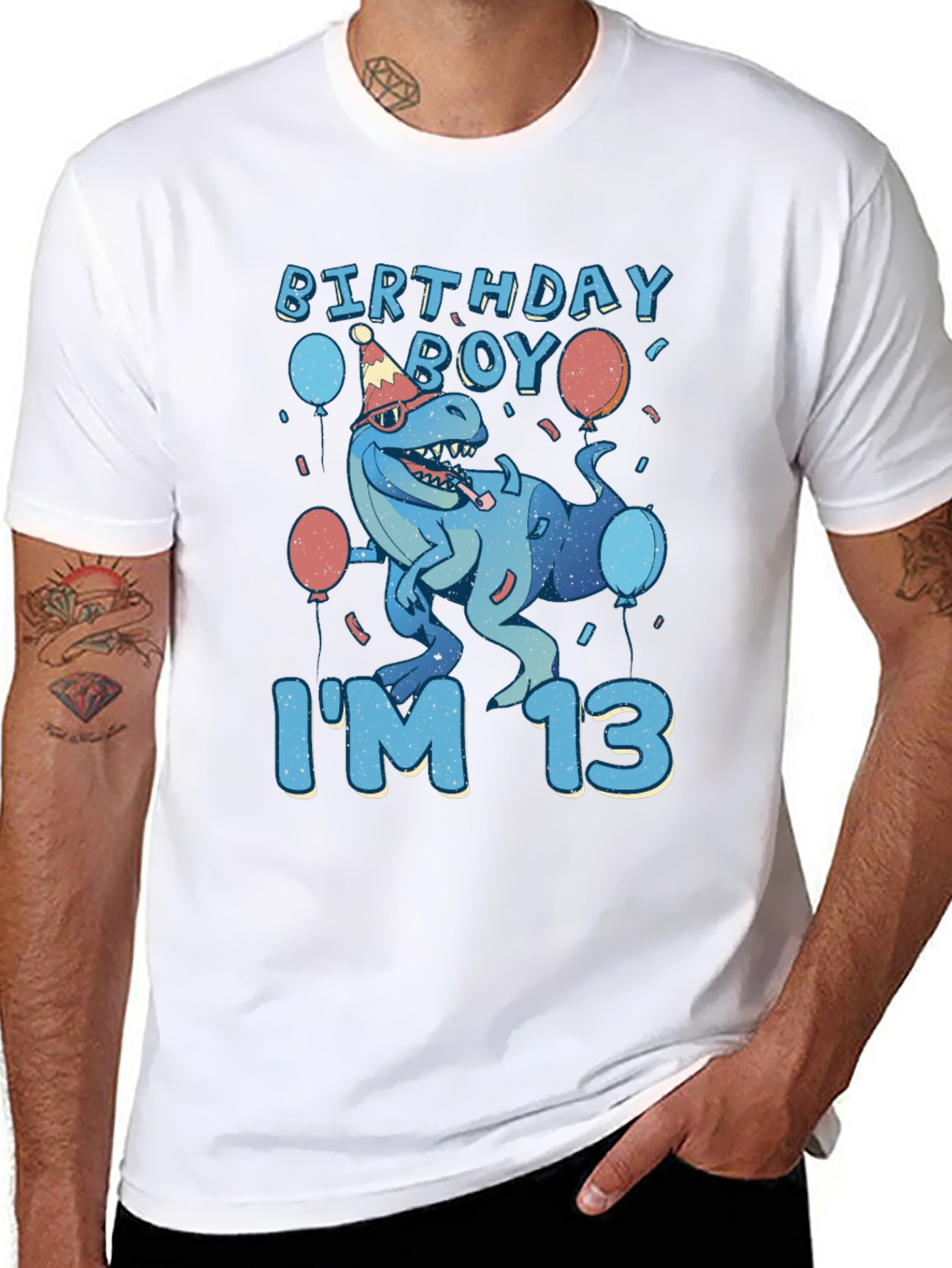 Birthday Boy Im 13 T-Rex T-Shirt