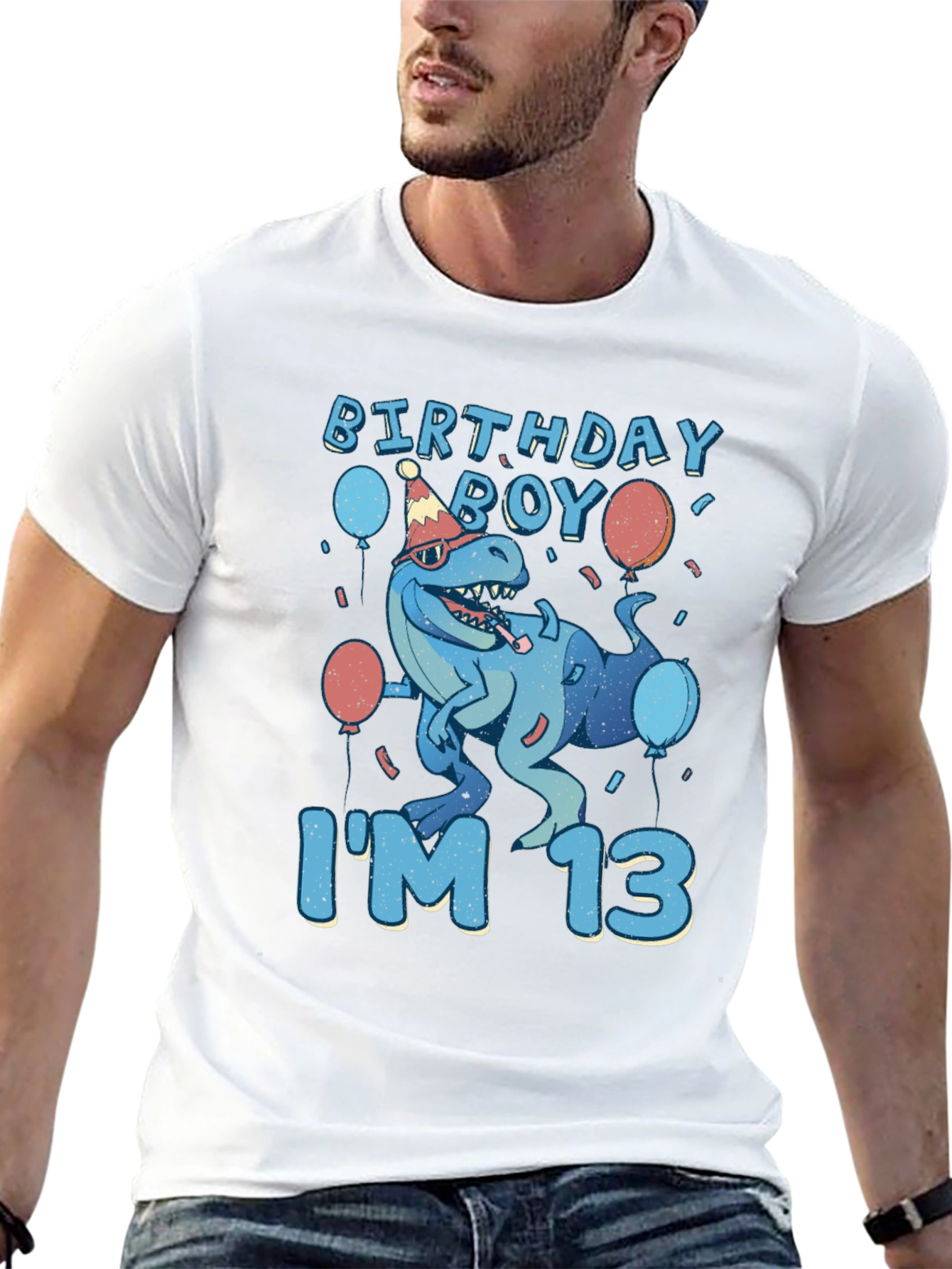 Birthday Boy Im 13 T-Rex T-Shirt