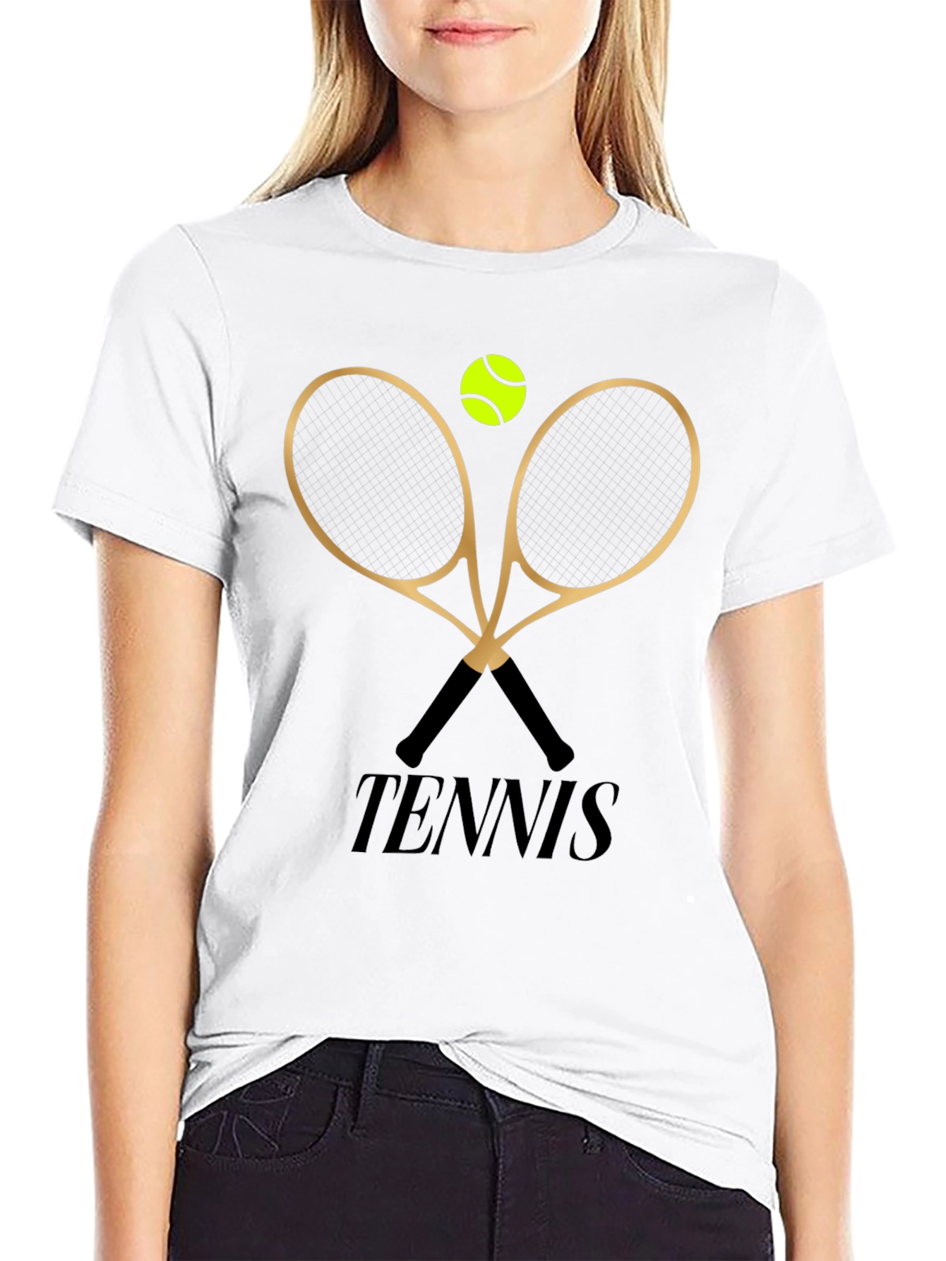 Tennis Graphic T-Shirt - Rackets and Ball