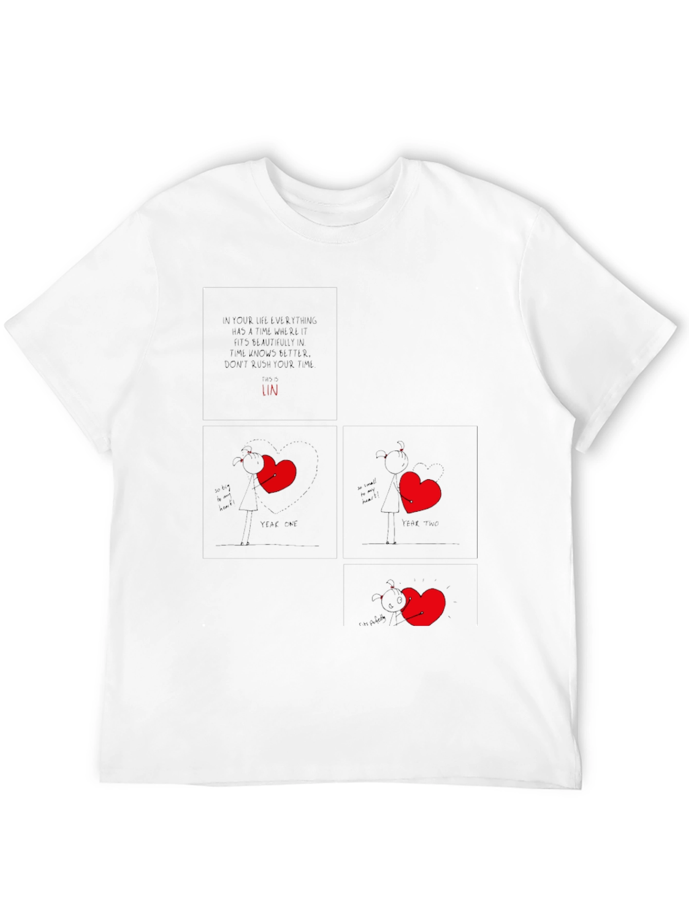 Heart Story Black Graphic Tee