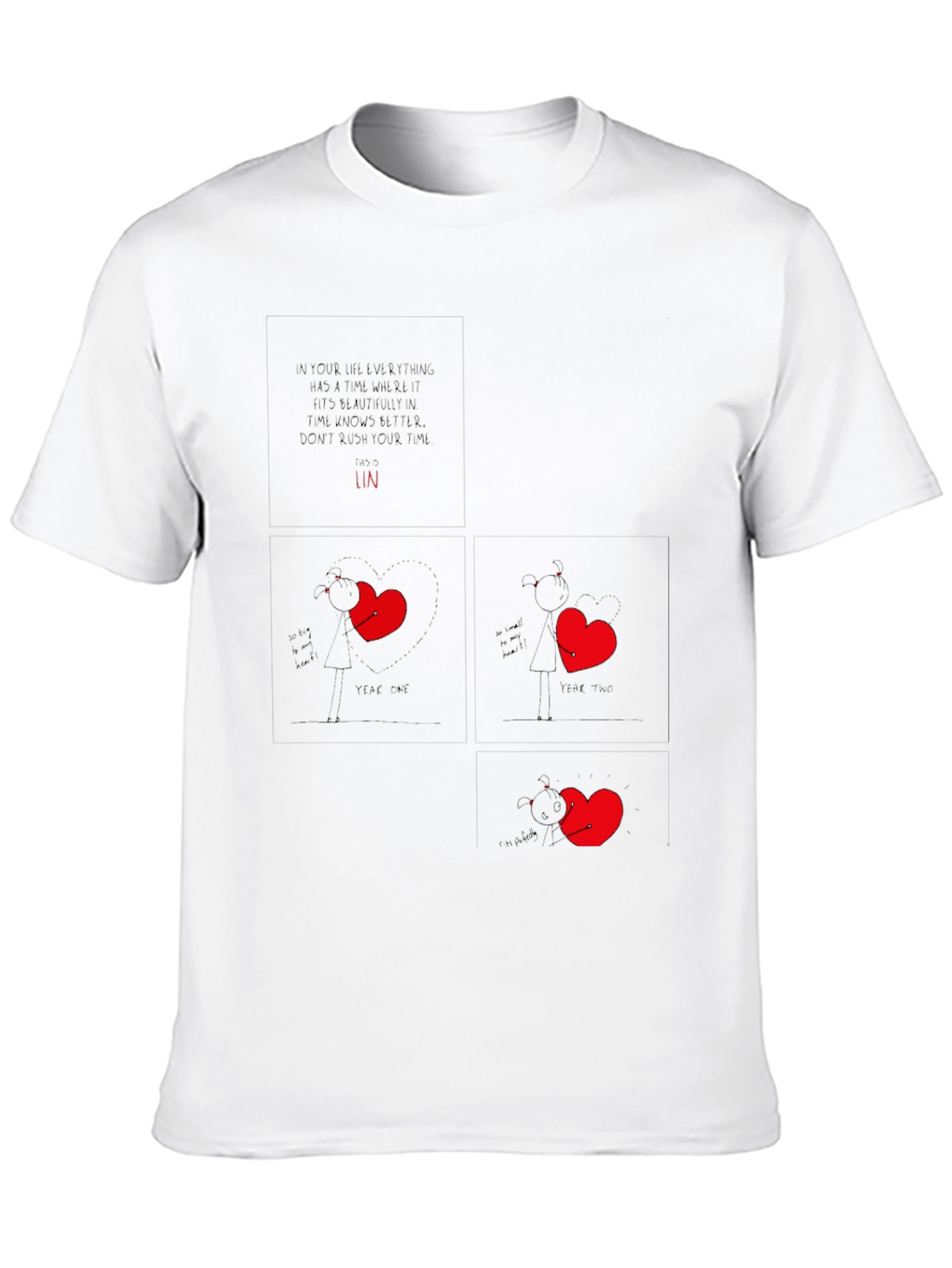 Heart Story Black Graphic Tee