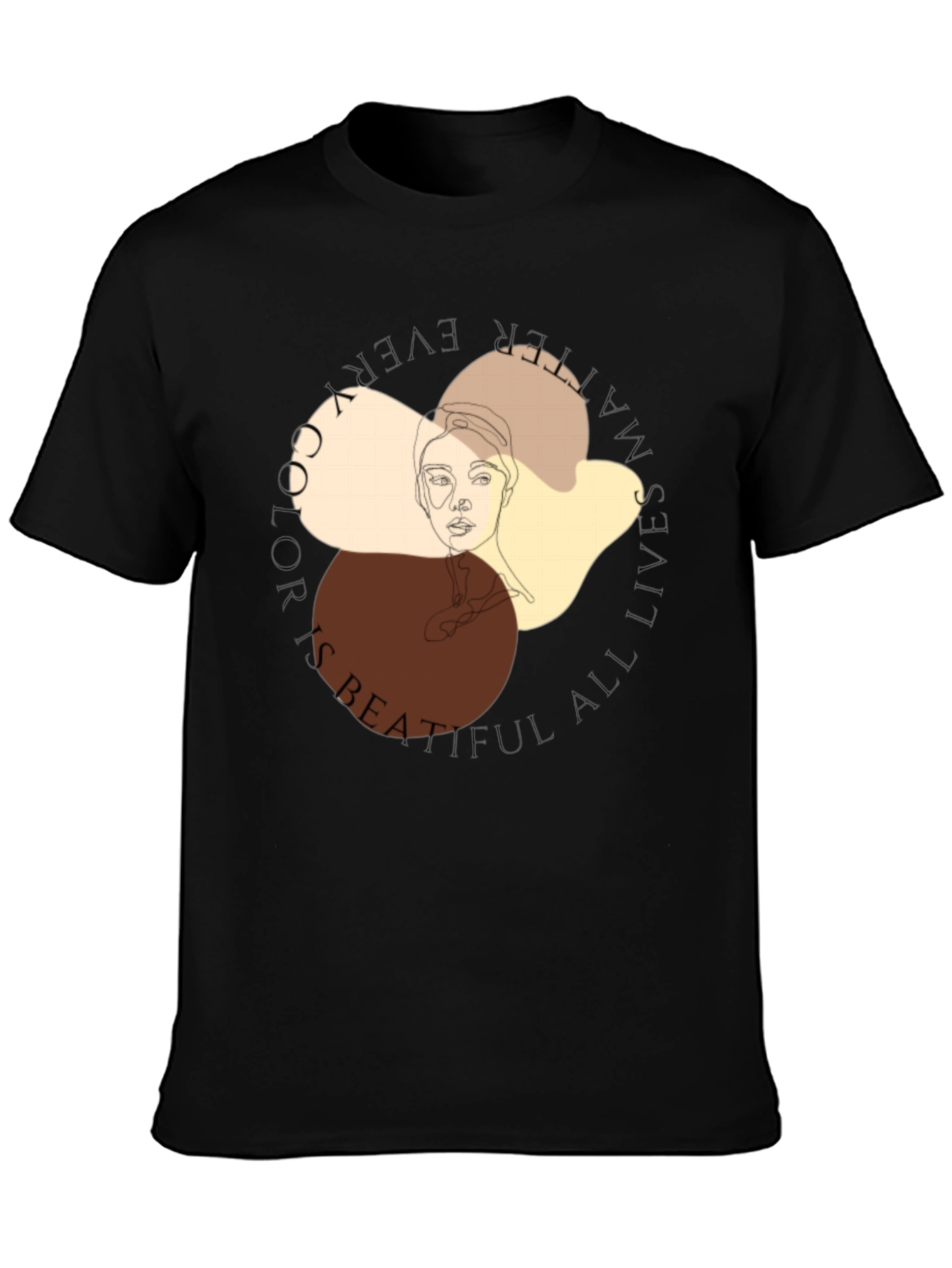 Unique Face Line Art Graphic T-Shirt