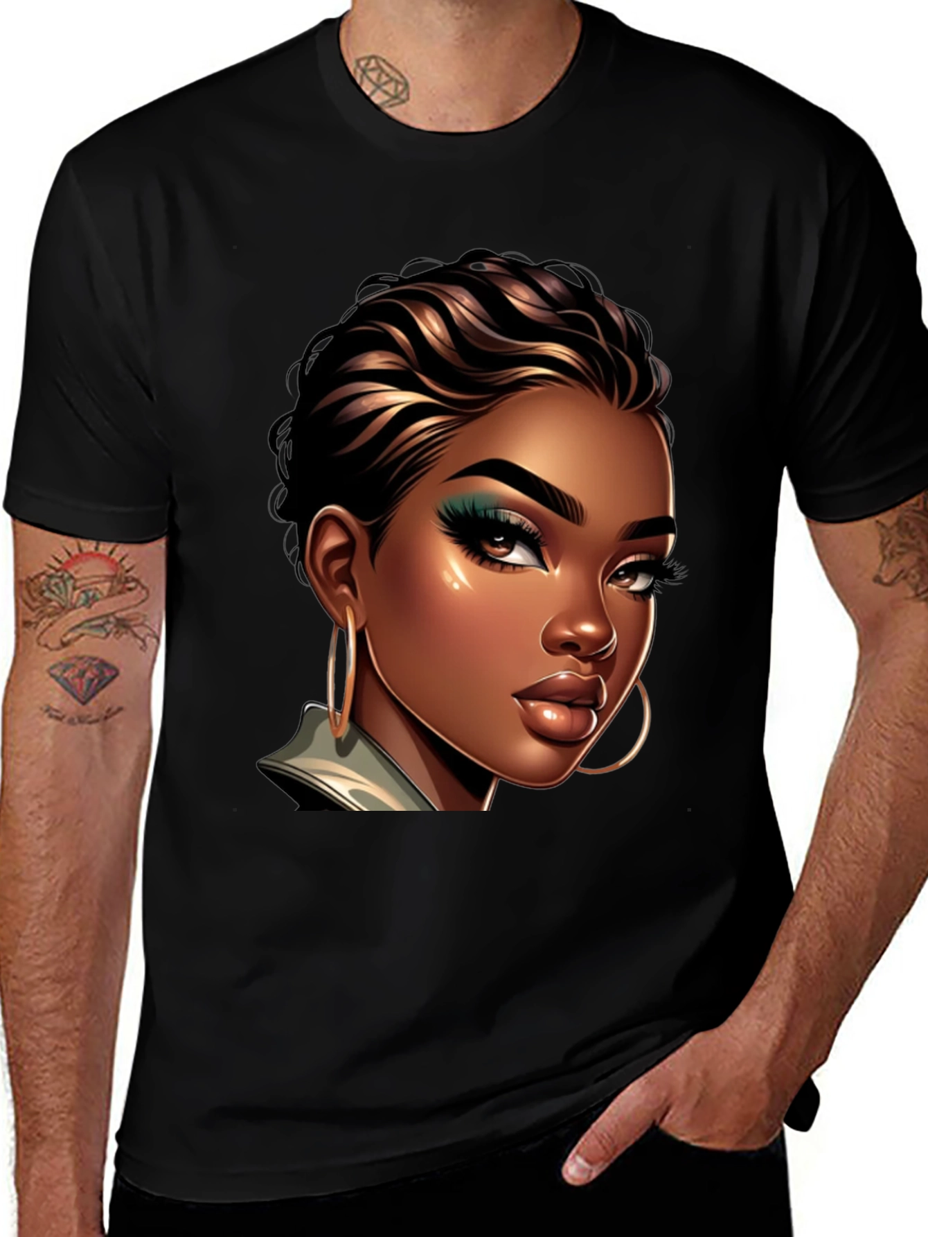 Stylish Woman Portrait Graphic Tee