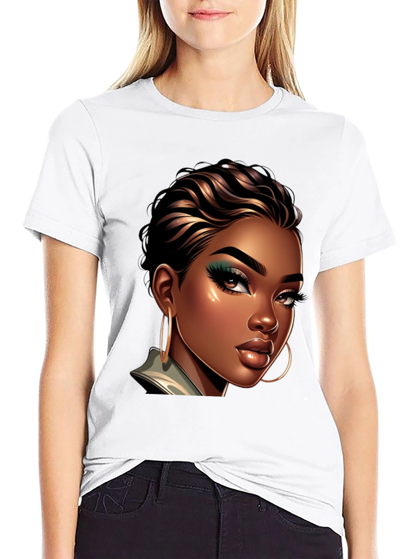 Stylish Woman Portrait Graphic Tee