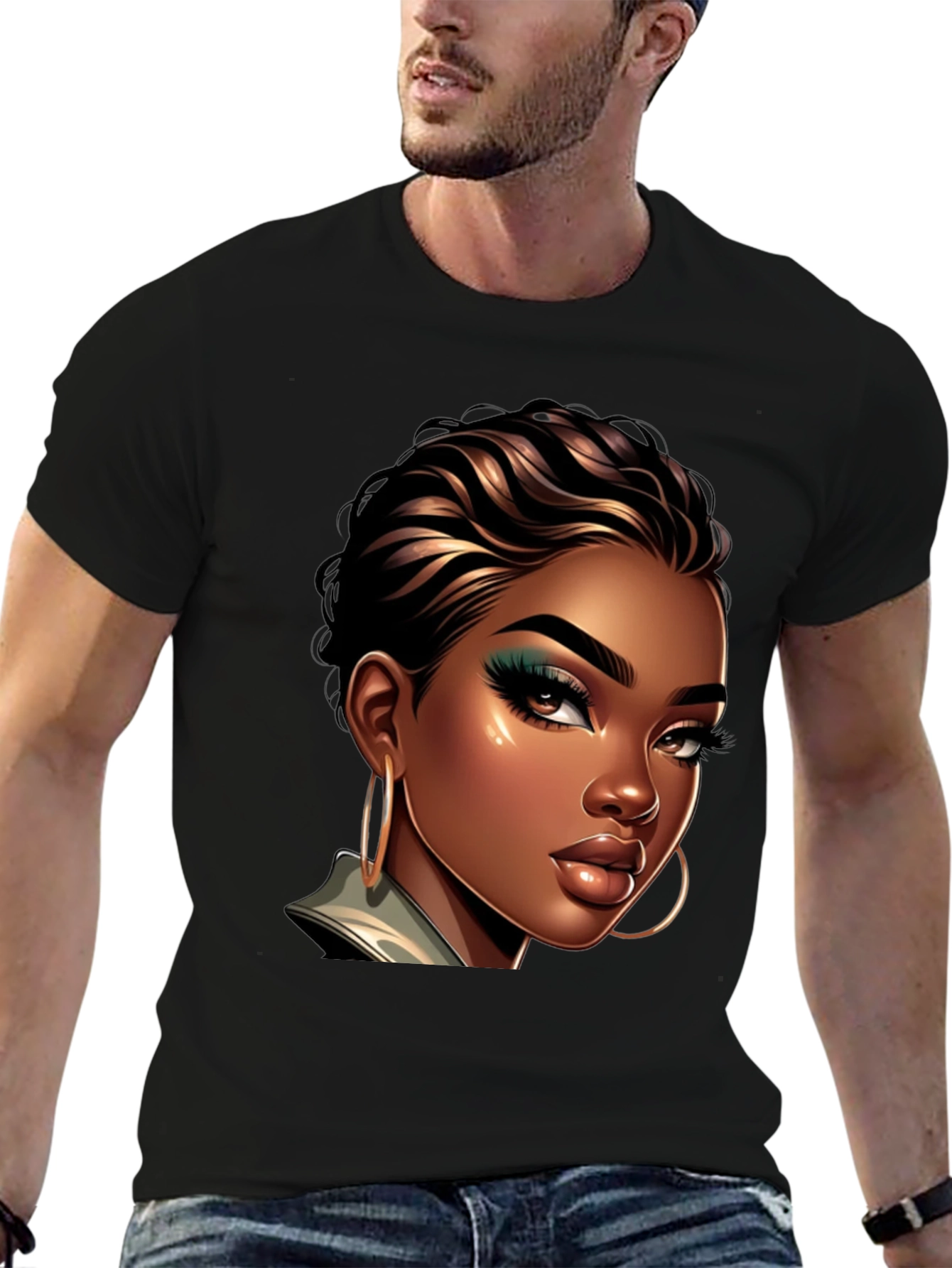 Stylish Woman Portrait Graphic Tee