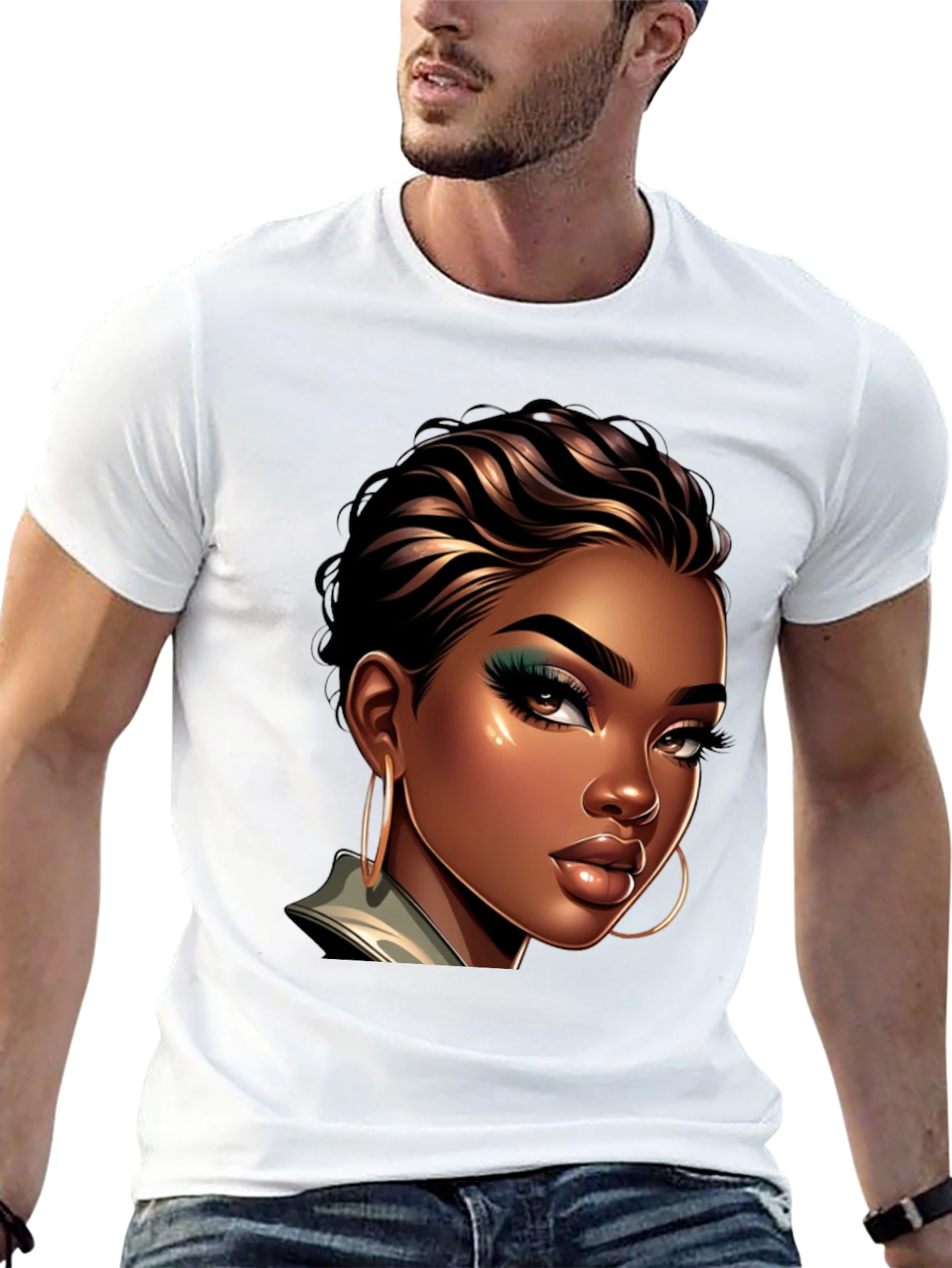 Stylish Woman Portrait Graphic Tee