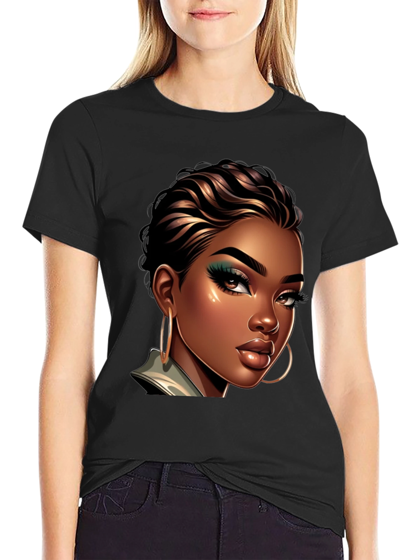 Stylish Woman Portrait Graphic Tee