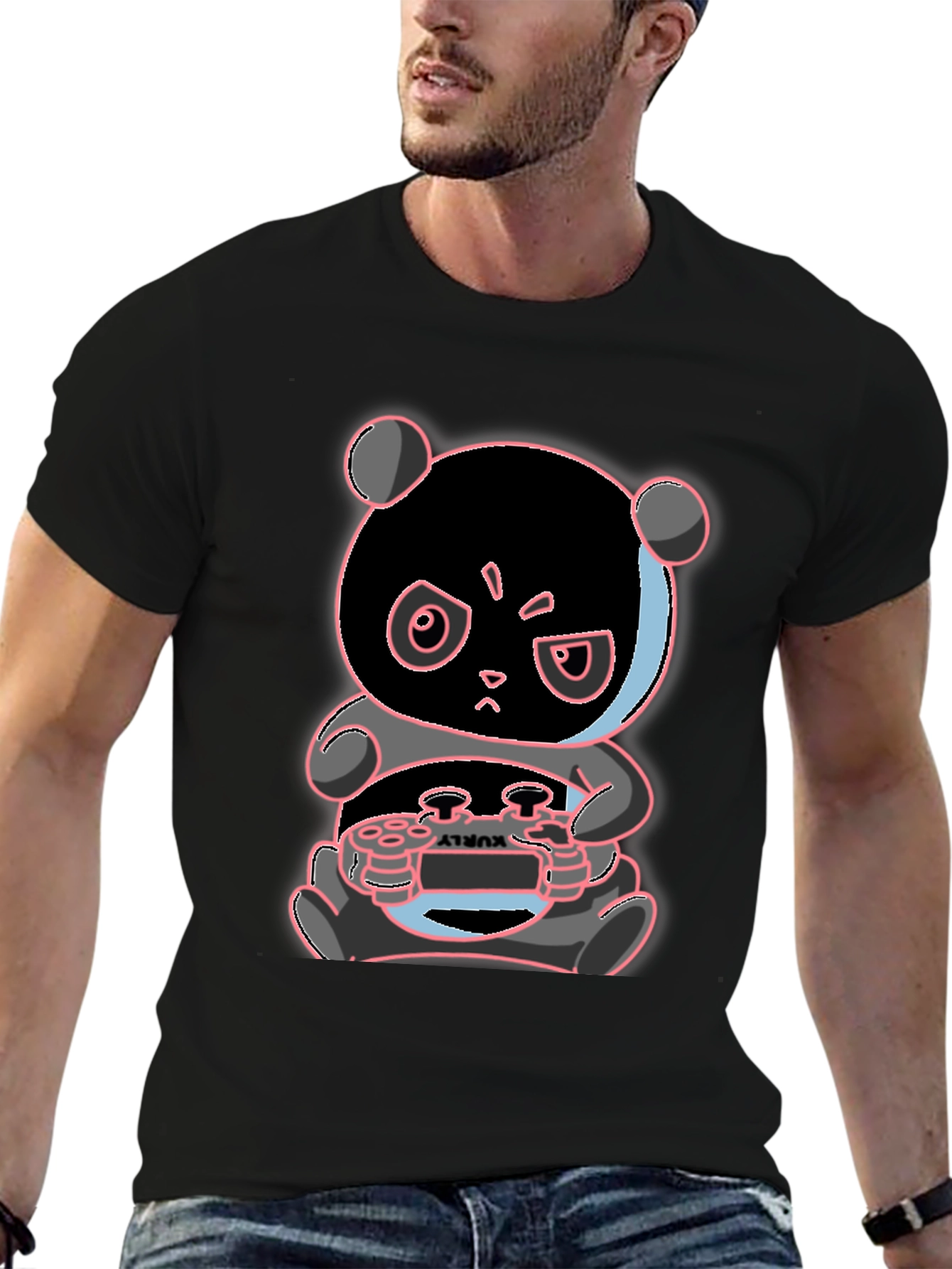 Gamer Panda T-Shirt - Playful Graphic Tee