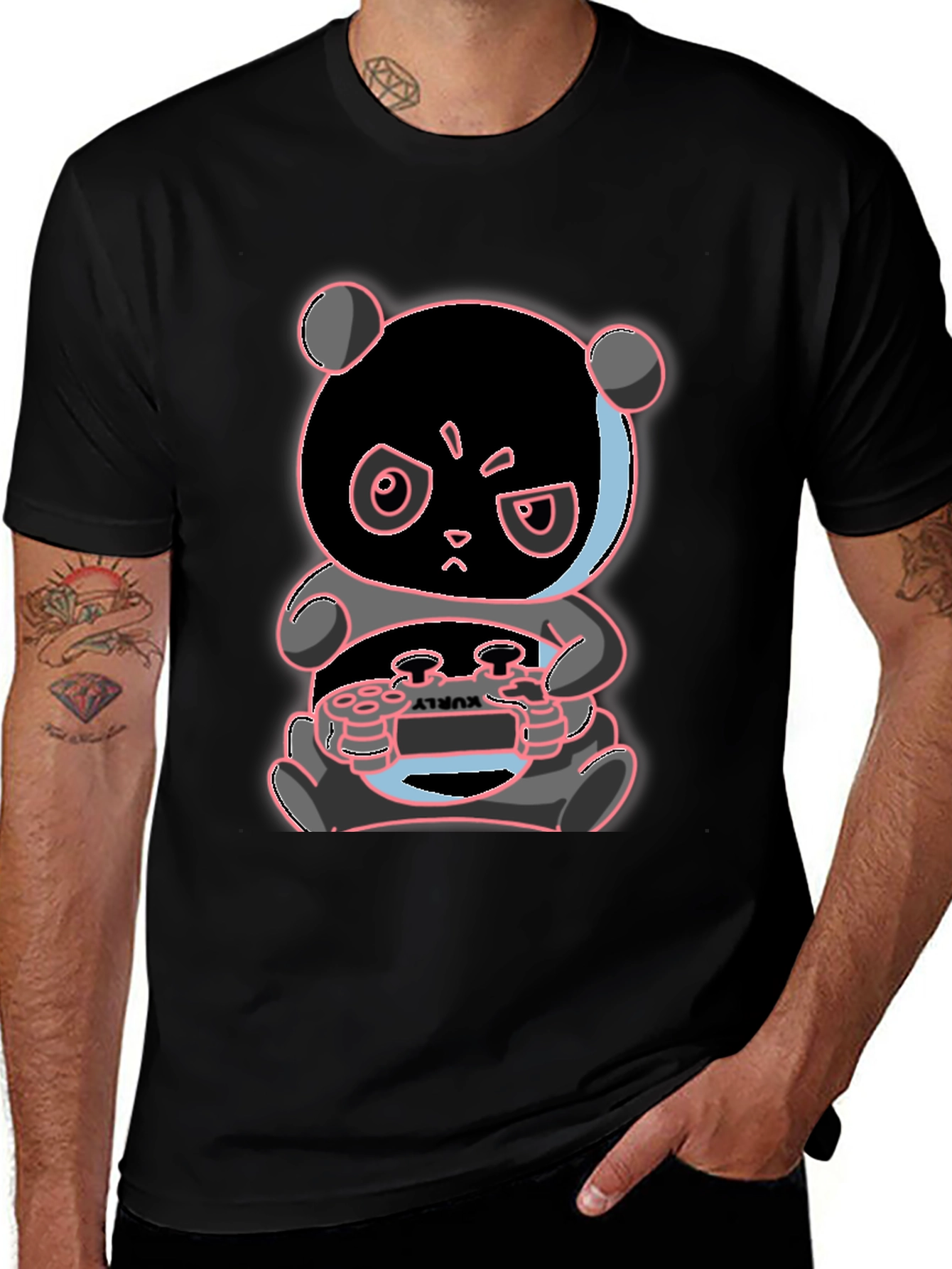 Gamer Panda T-Shirt - Playful Graphic Tee