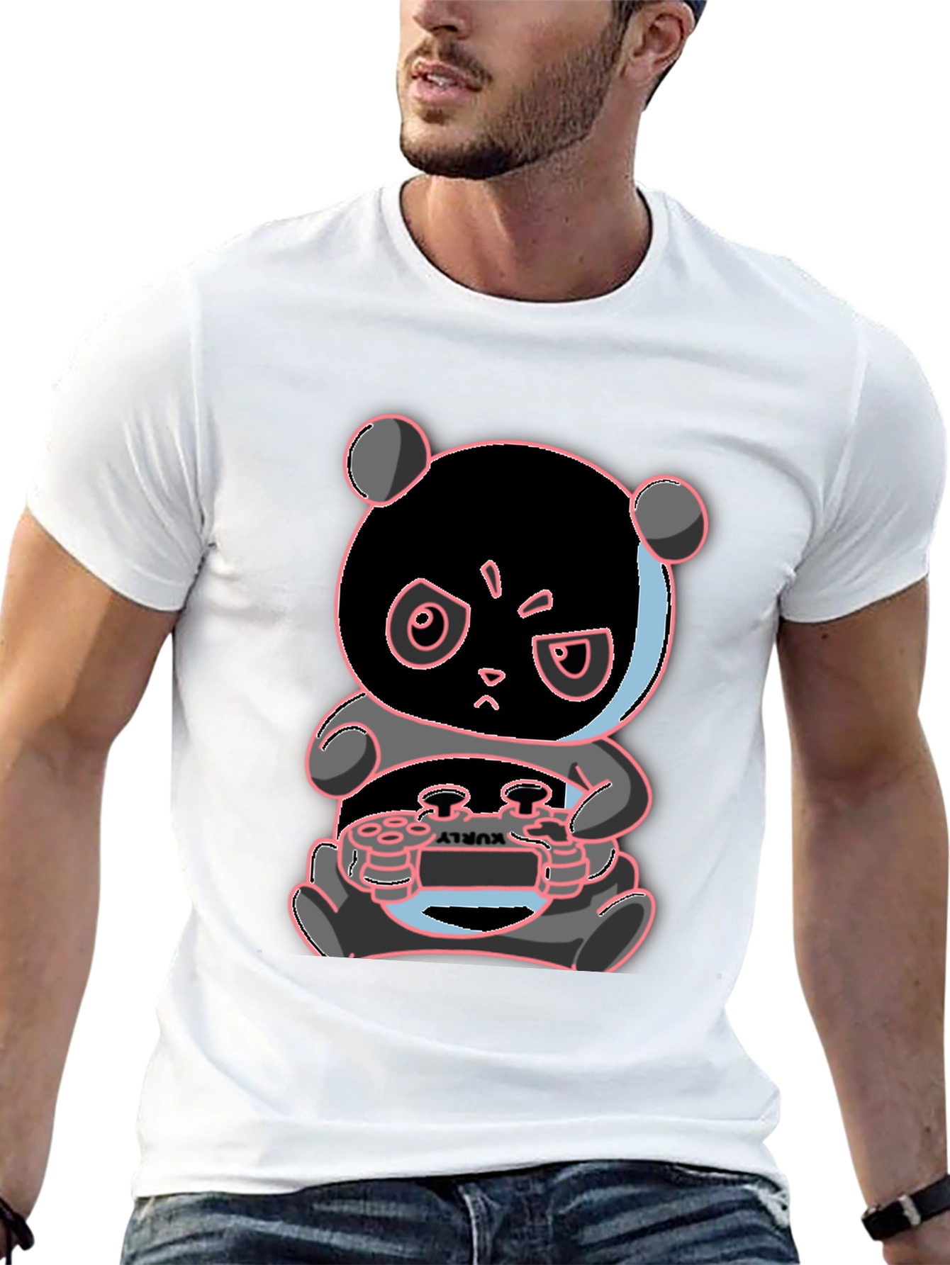 Gamer Panda T-Shirt - Playful Graphic Tee