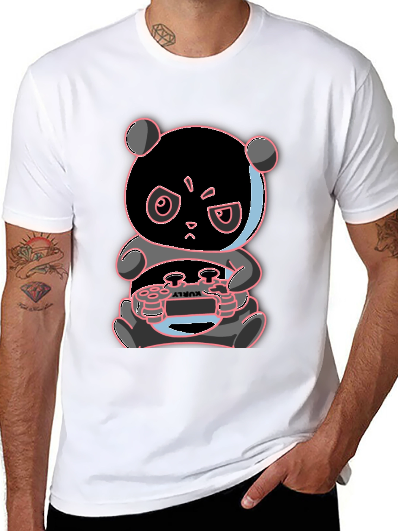 Gamer Panda T-Shirt - Playful Graphic Tee