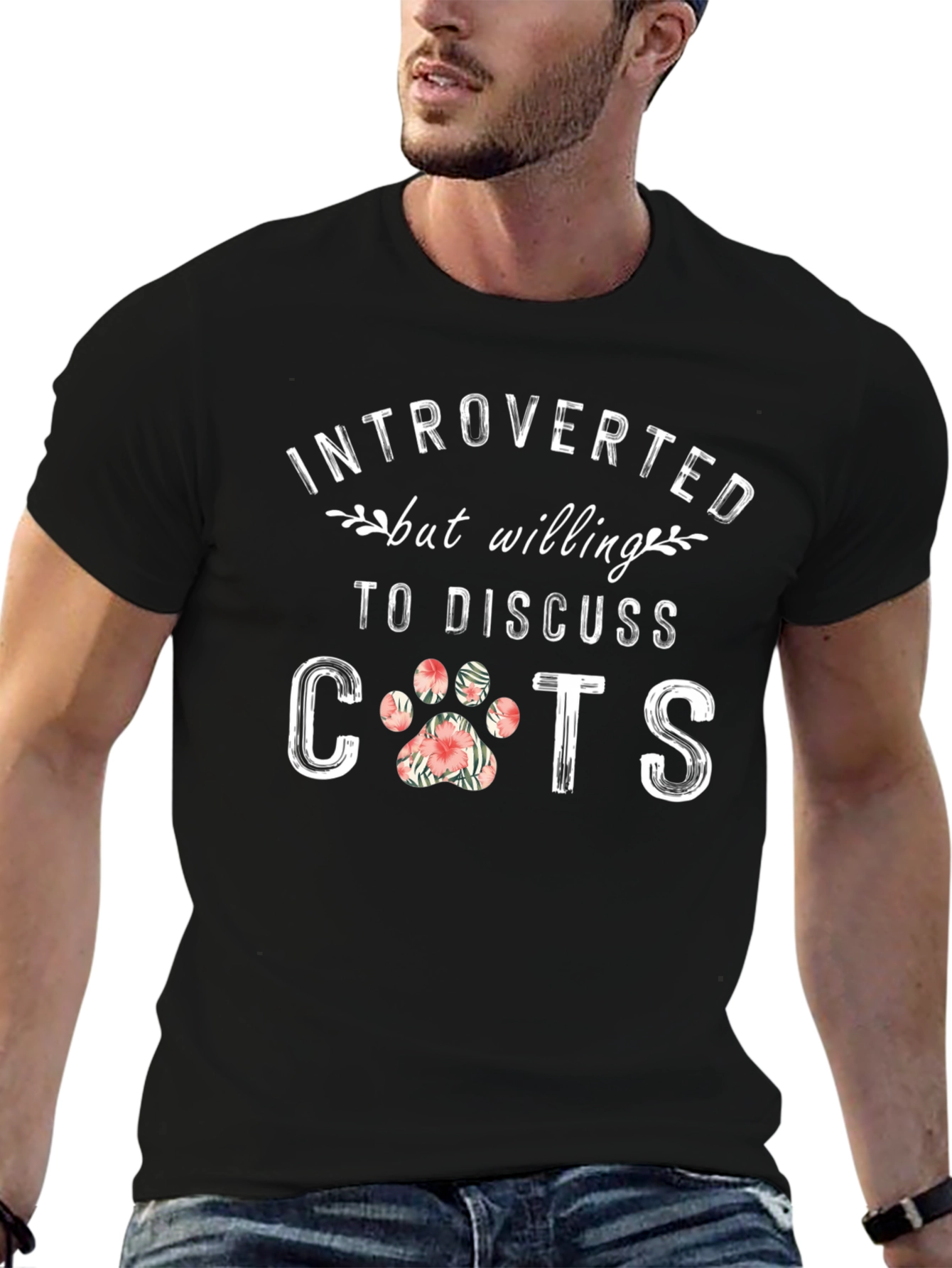 Introverted Cat Lover Graphic Tee