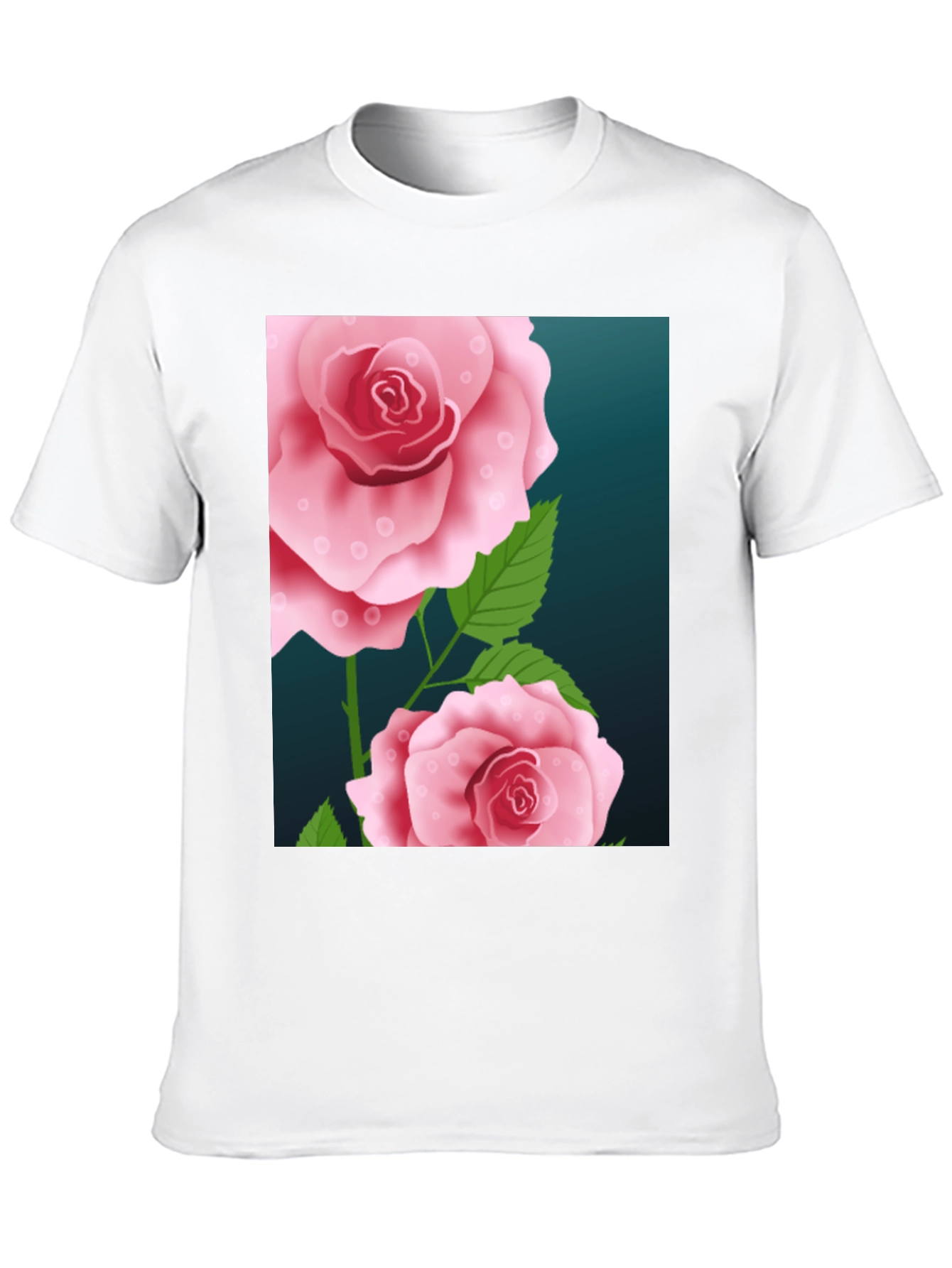 Floral Rose Graphic Black T-Shirt