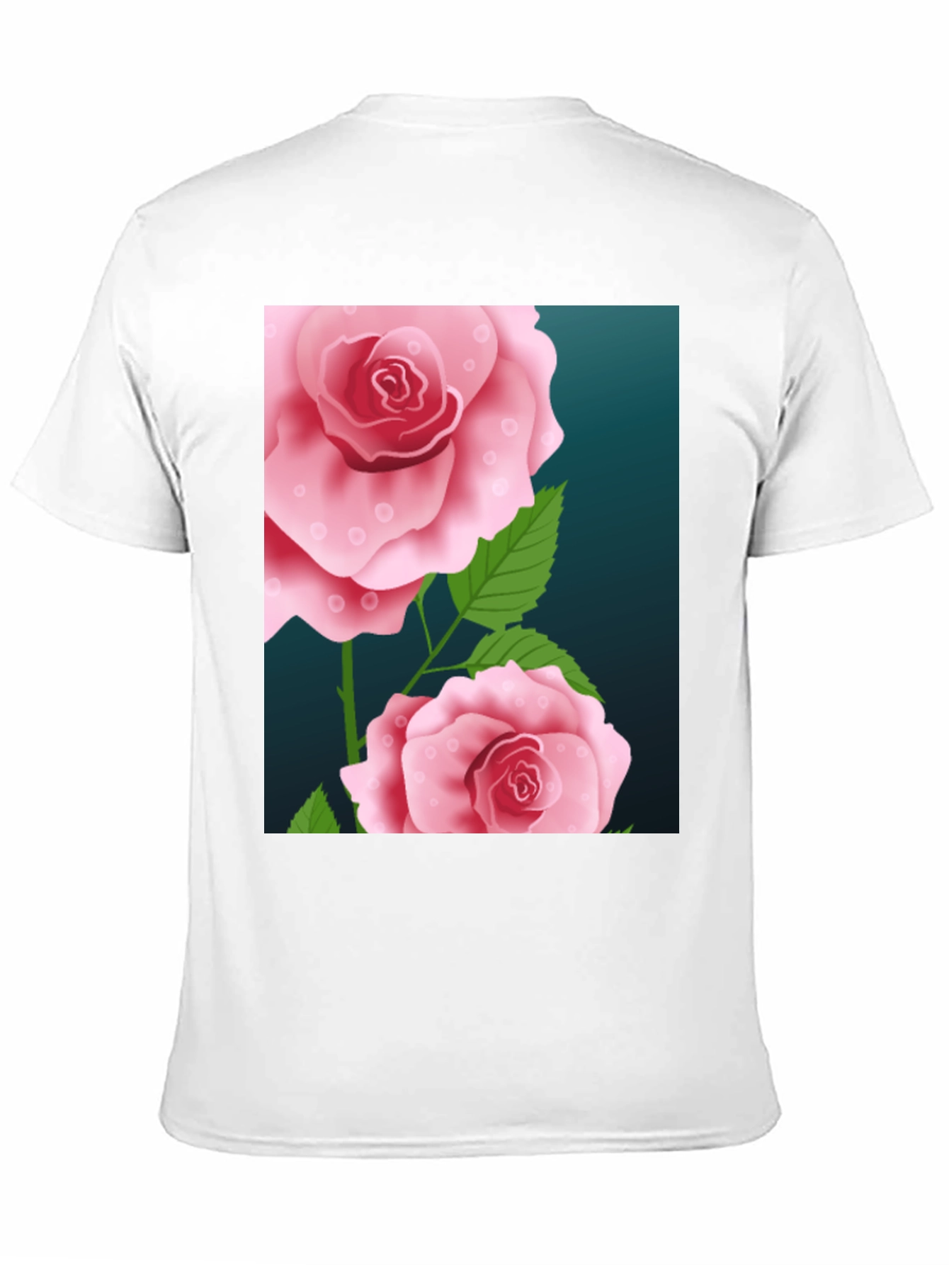 Floral Rose Graphic Black T-Shirt