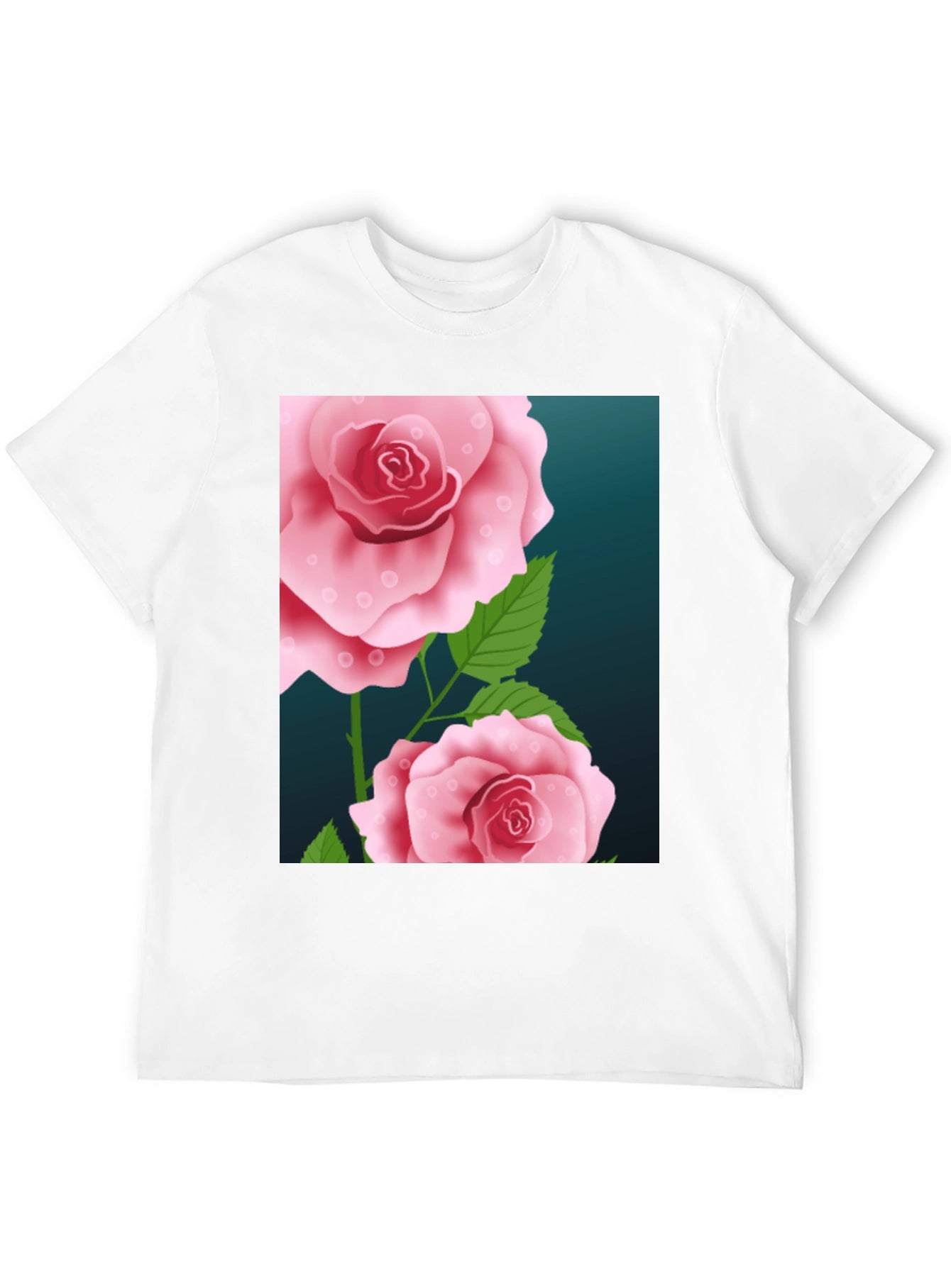 Floral Rose Graphic Black T-Shirt