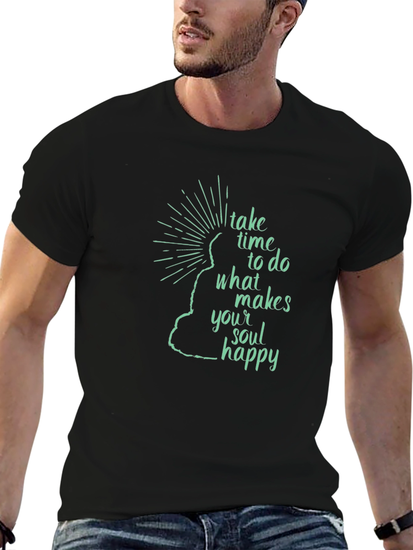 Soul Happy Graphic Tee - Mens Black T-Shirt