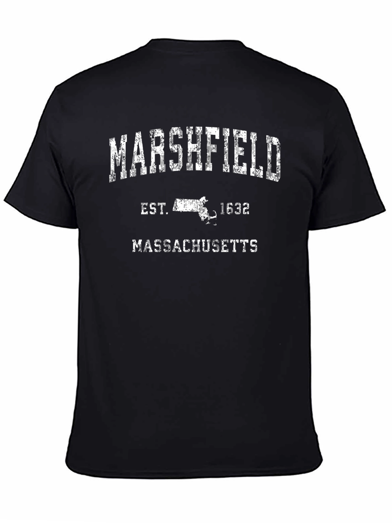 Marshfield Massachusetts Est 1632 Black T-Shirt