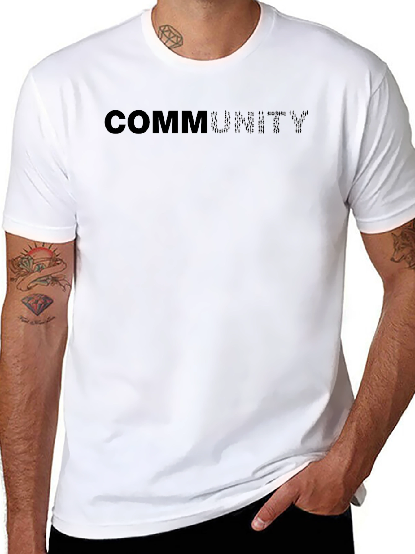 Community Black Crew Neck T-Shirt