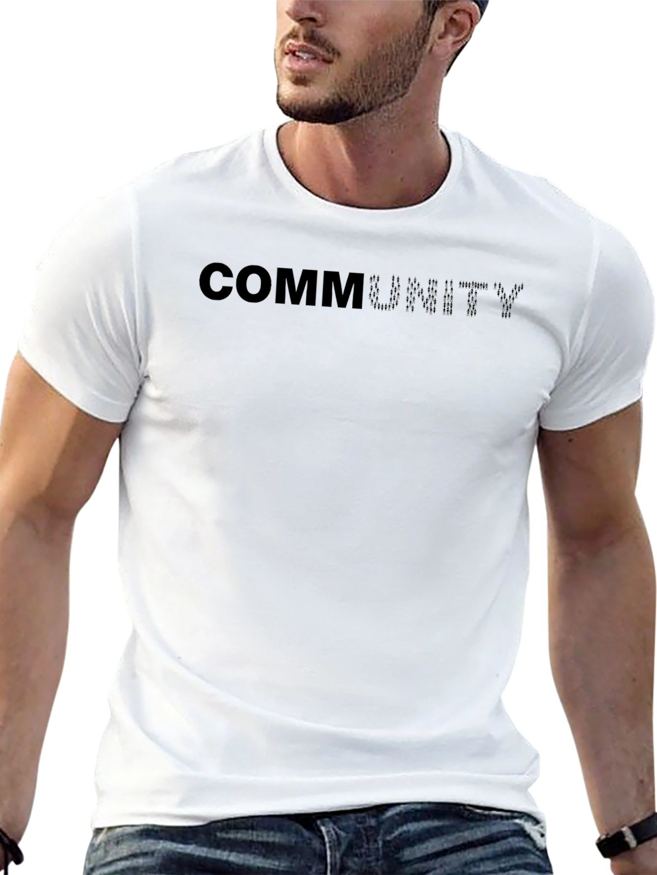 Community Black Crew Neck T-Shirt