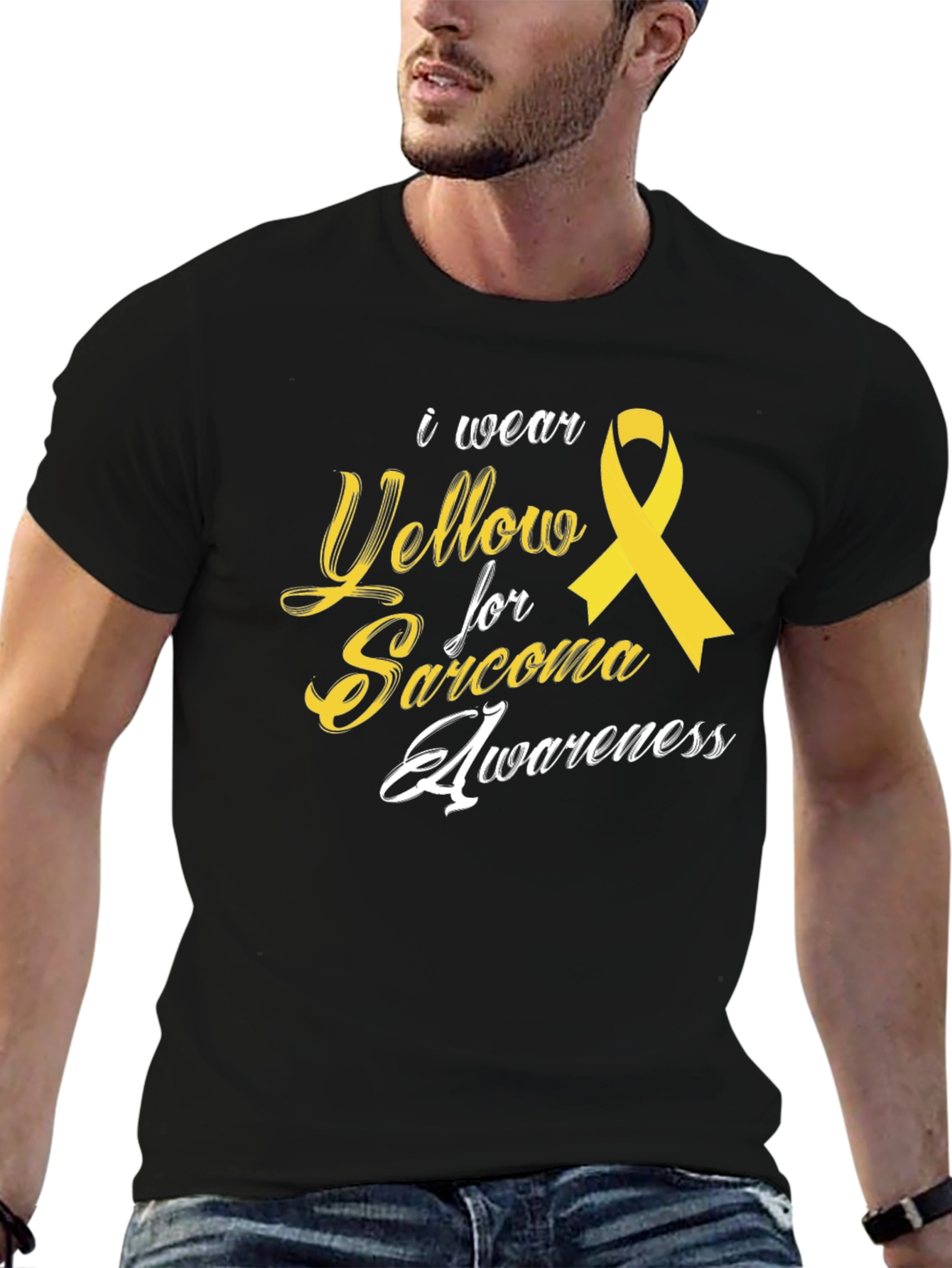 Sarcoma Awareness T-Shirt - Yellow Ribbon Design