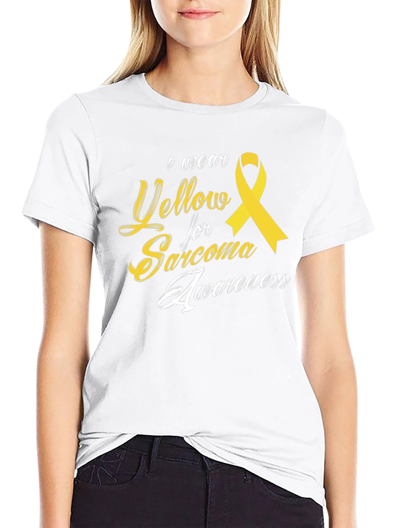 Sarcoma Awareness T-Shirt - Yellow Ribbon Design