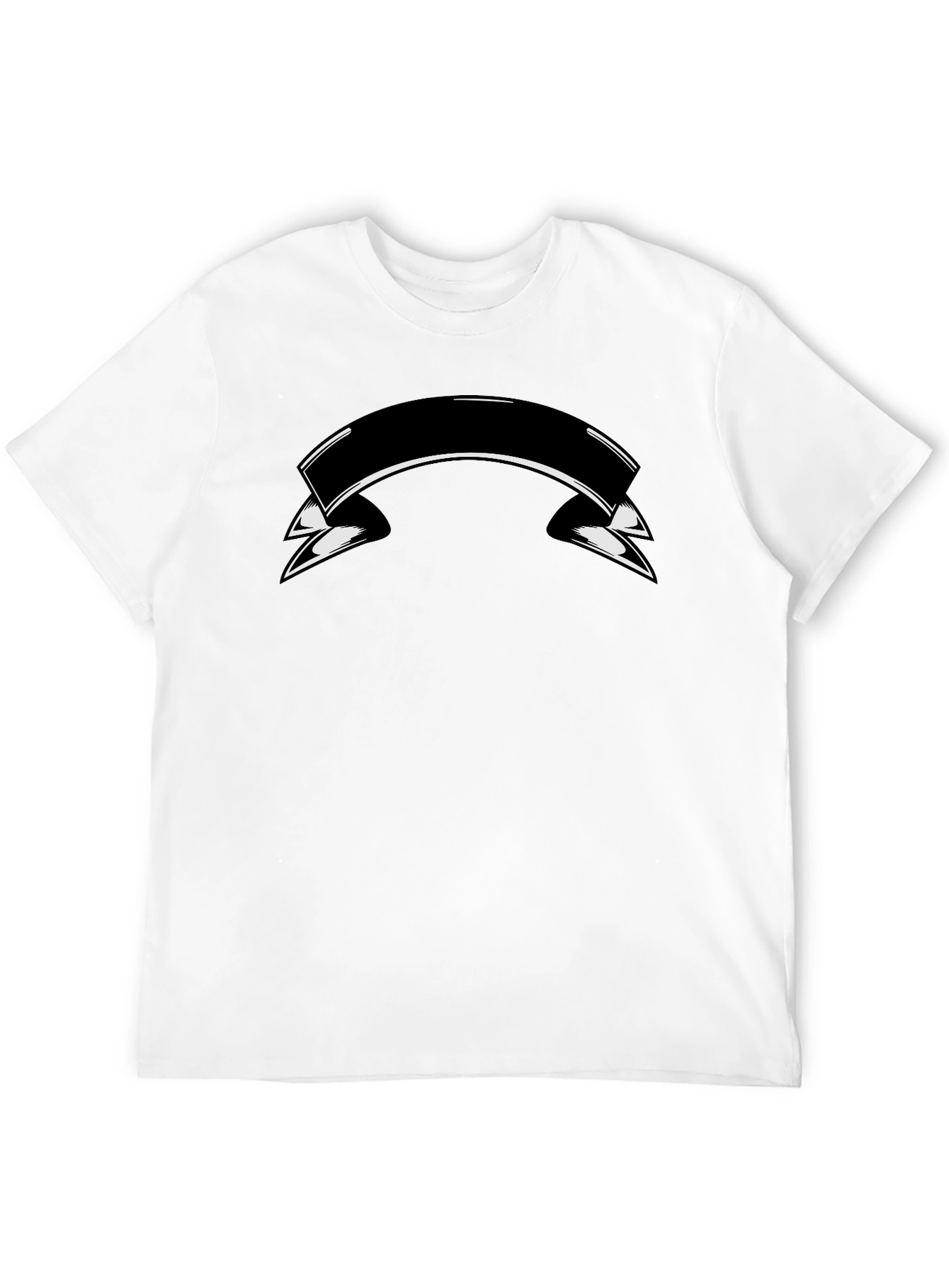 Mens Black T-Shirt with Graphic Banner Design
