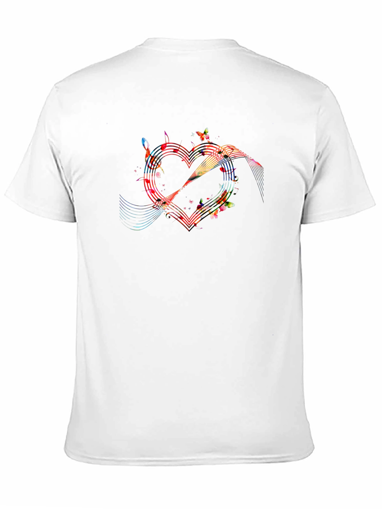 Heart Music Note Graphic Tee - Mens Black T-Shirt