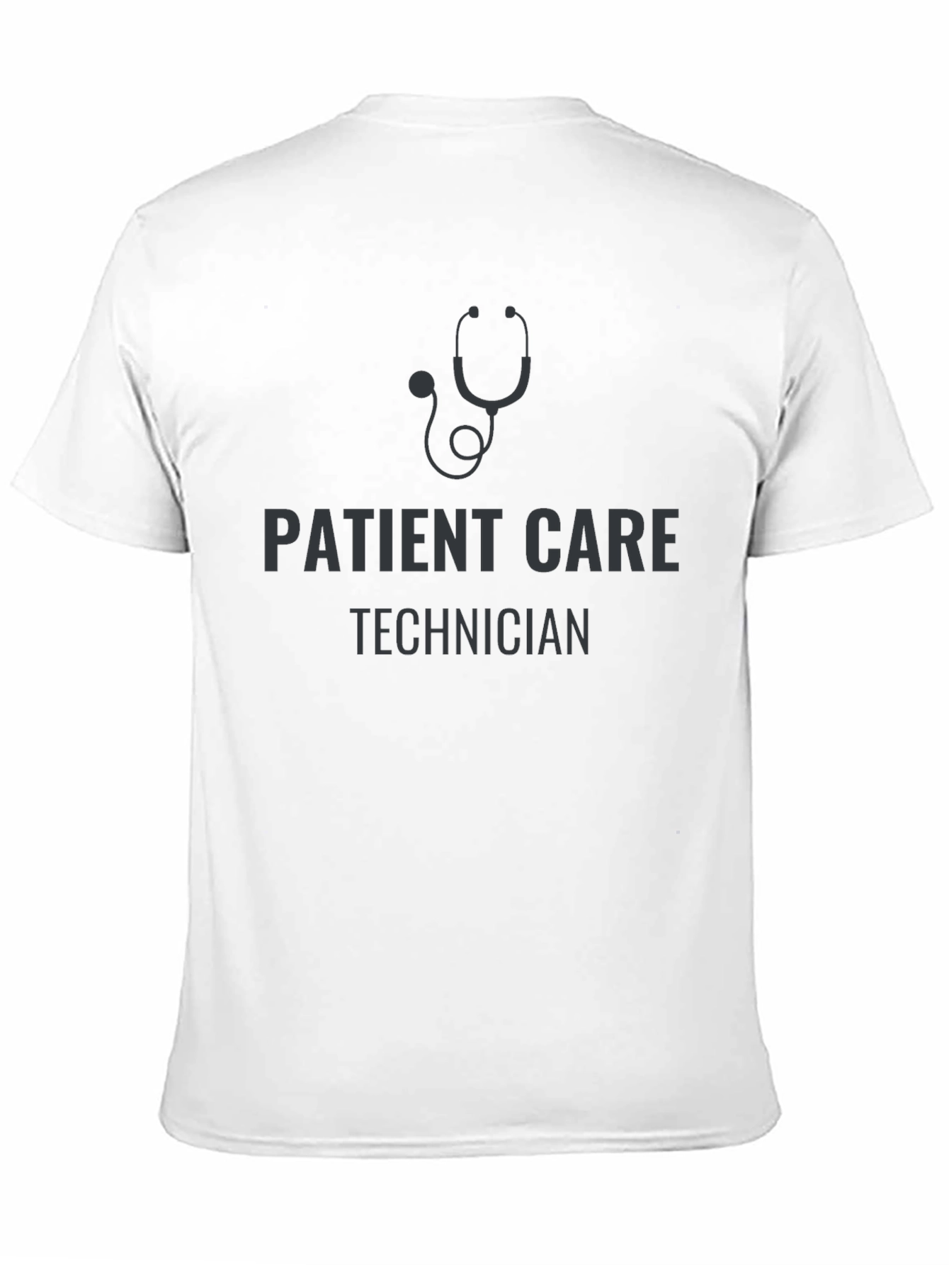 Patient Care Technician Stethoscope Black T-Shirt