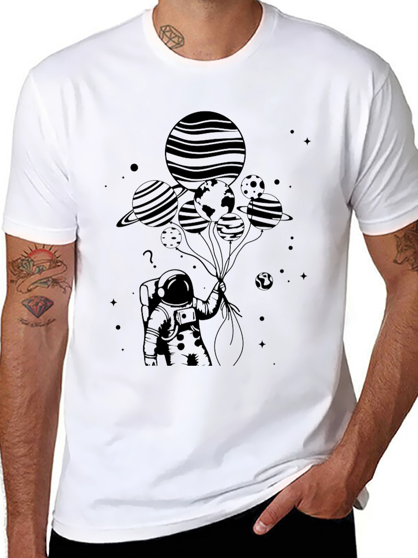 Astronaut & Planet Balloon Graphic Tee