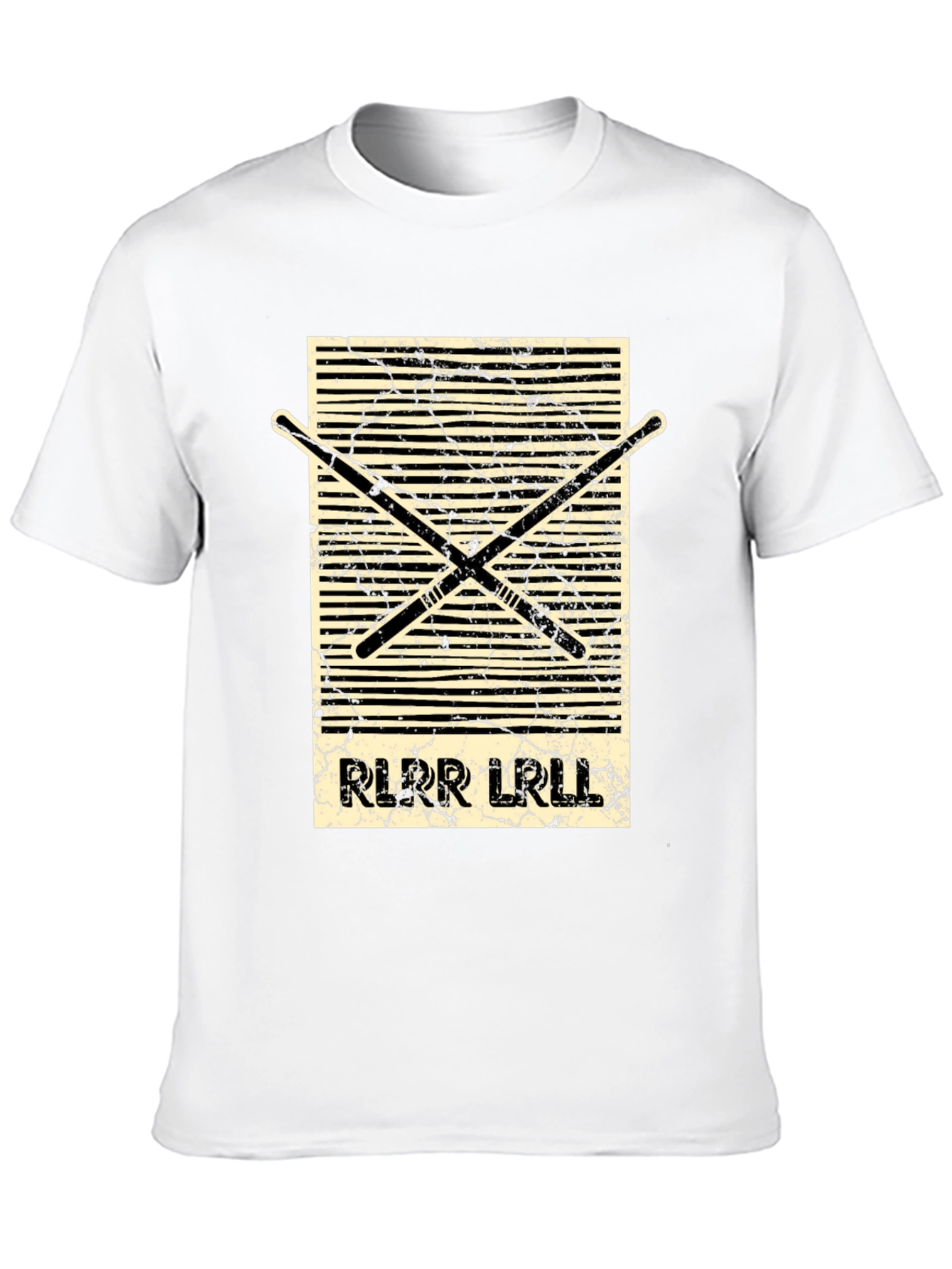 Drummers Rhythm Tee - RLRR LRLL Drumsticks Design