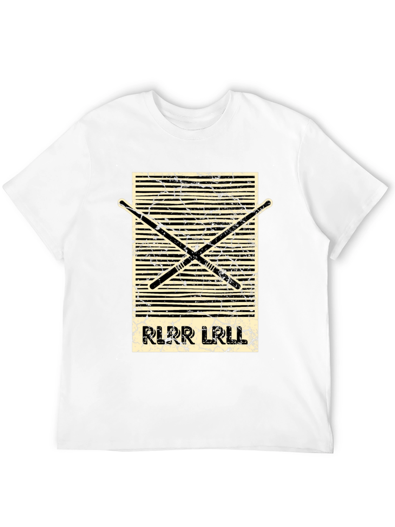 Drummers Rhythm Tee - RLRR LRLL Drumsticks Design