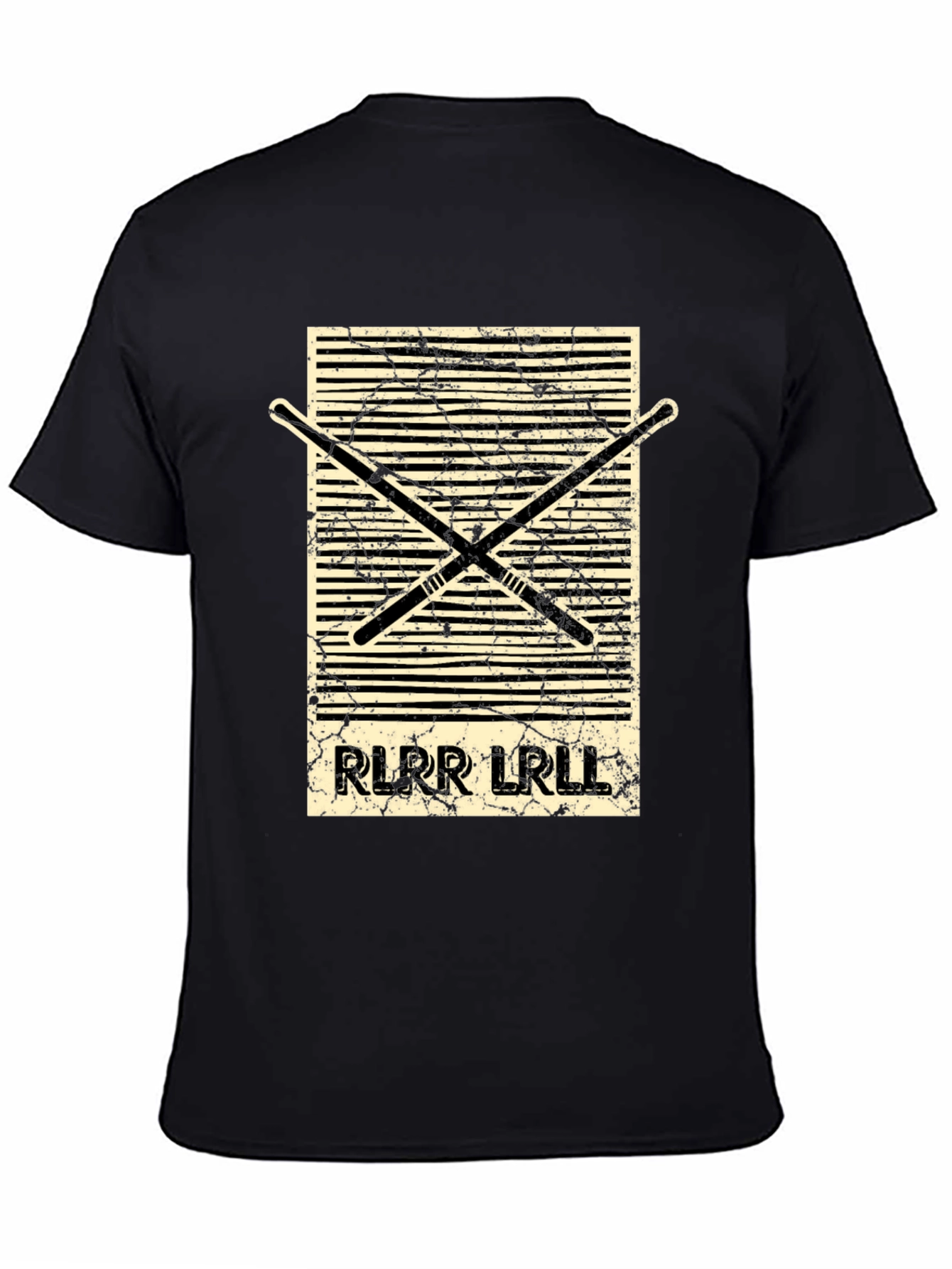 Drummers Rhythm Tee - RLRR LRLL Drumsticks Design