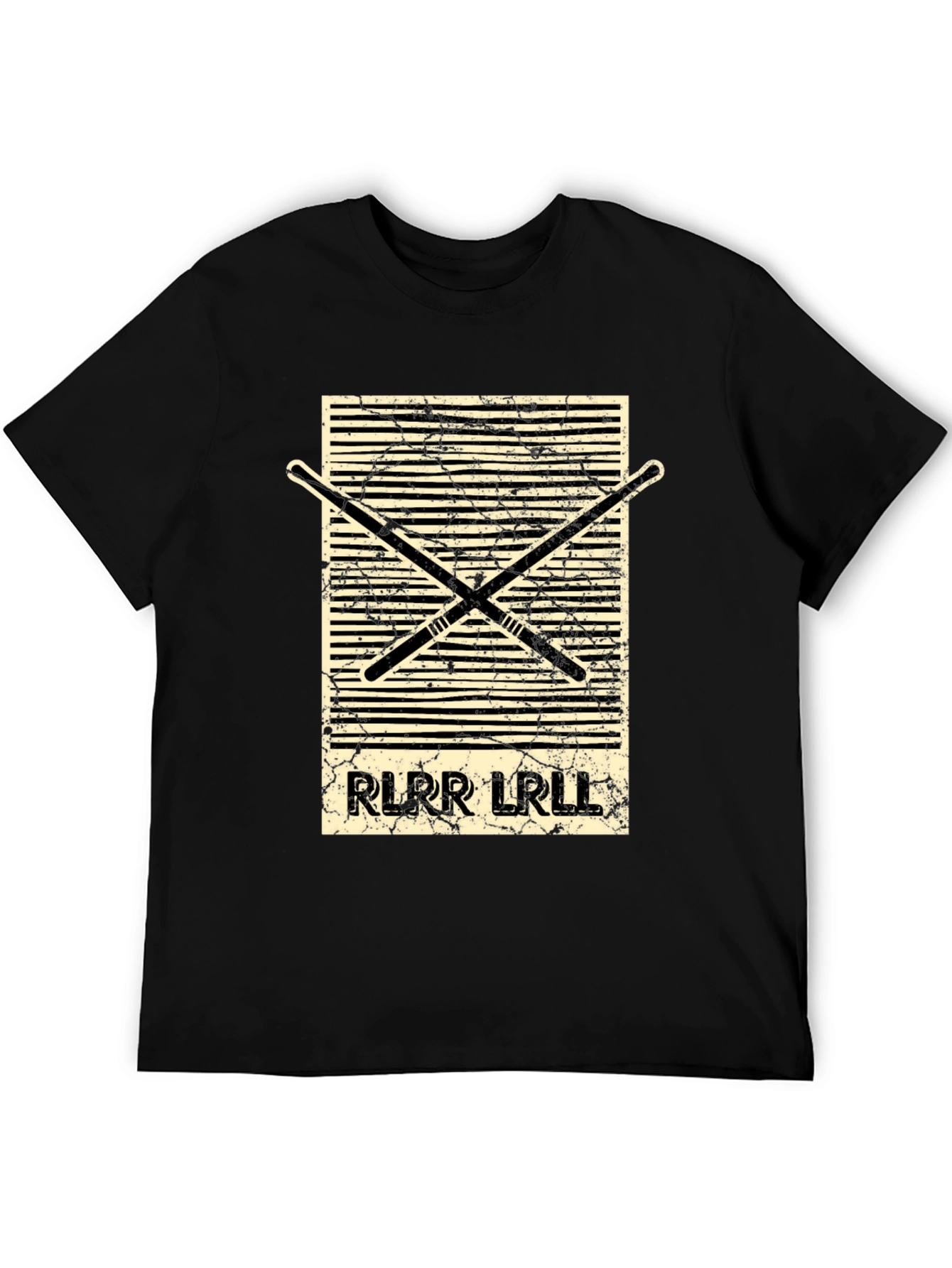 Drummers Rhythm Tee - RLRR LRLL Drumsticks Design