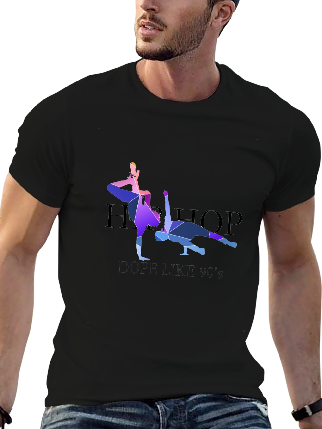 Geometric Hip Hop Dancer Graphic T-Shirt