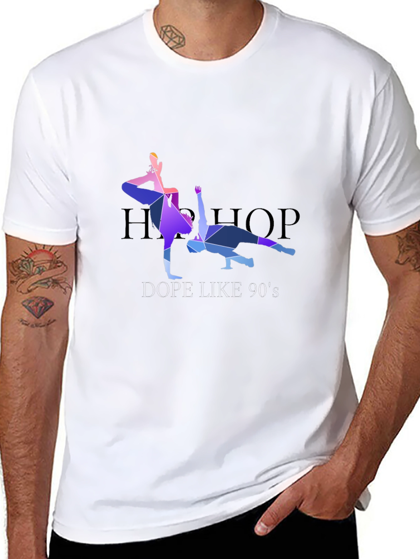 Geometric Hip Hop Dancer Graphic T-Shirt