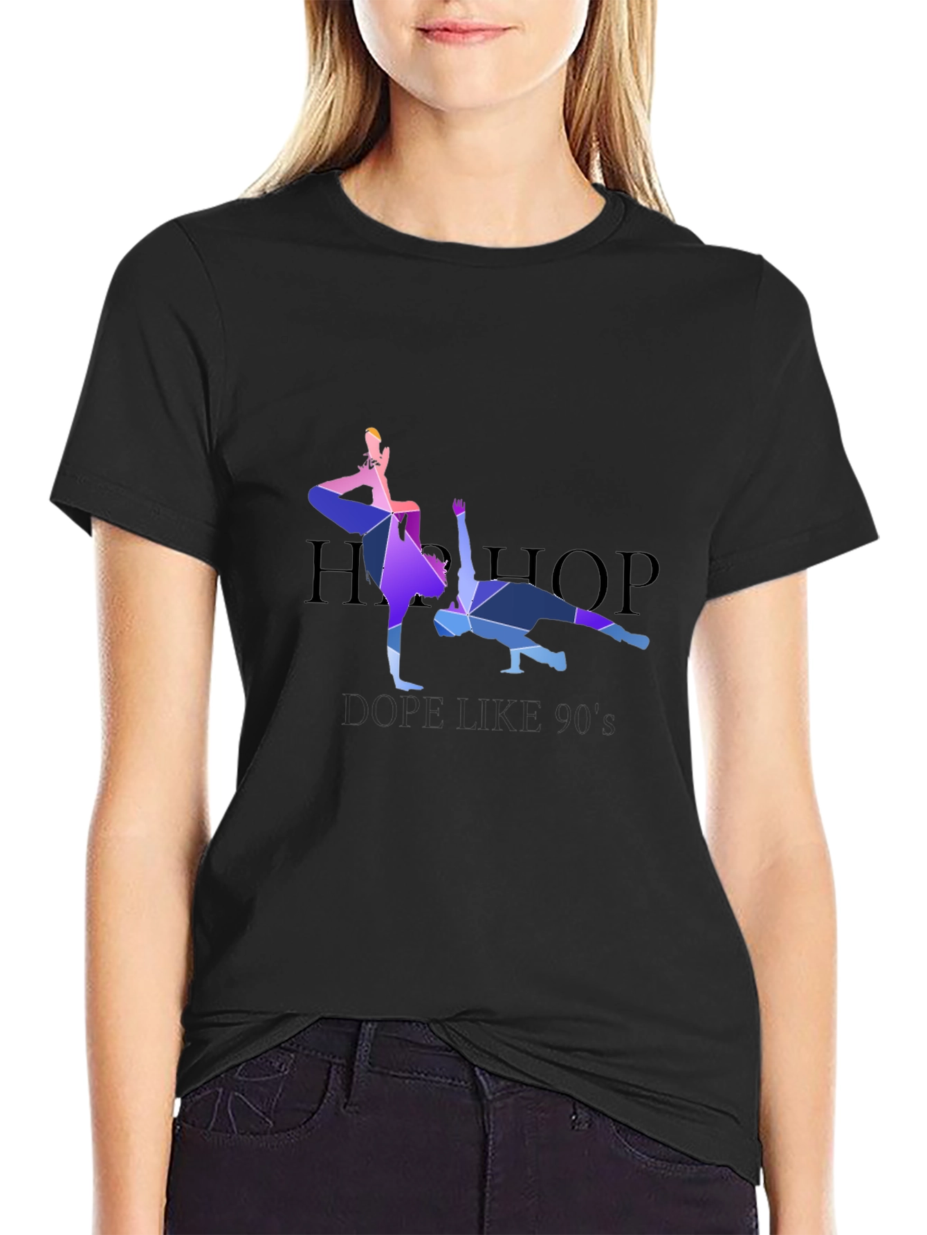 Geometric Hip Hop Dancer Graphic T-Shirt