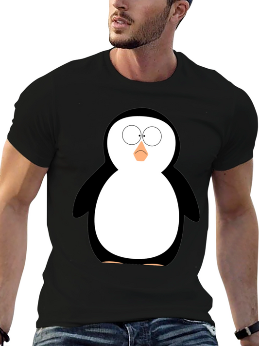 Funny Penguin Graphic Black T-Shirt