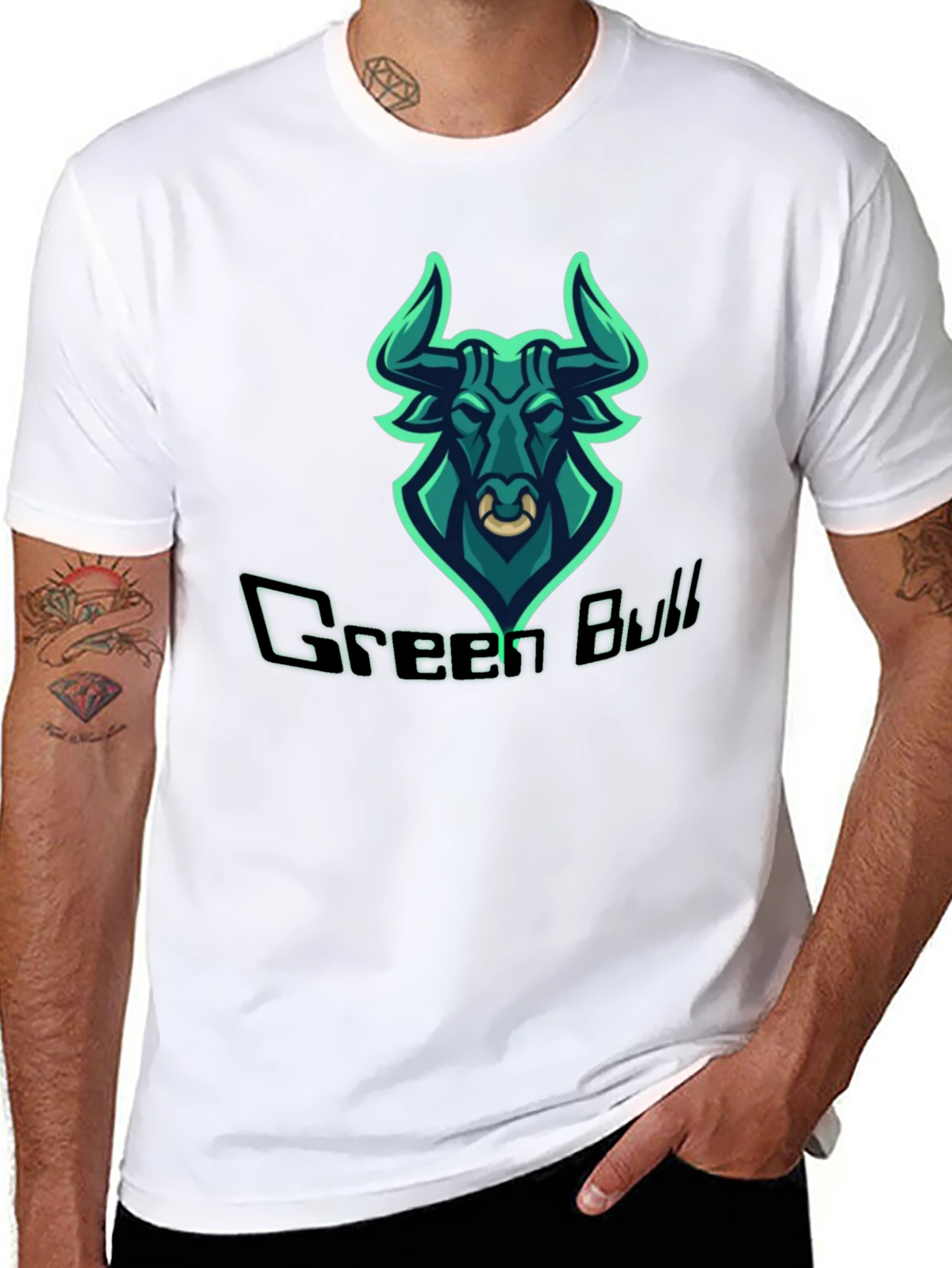 Green Bull Graphic Tee - Mens Black T-Shirt