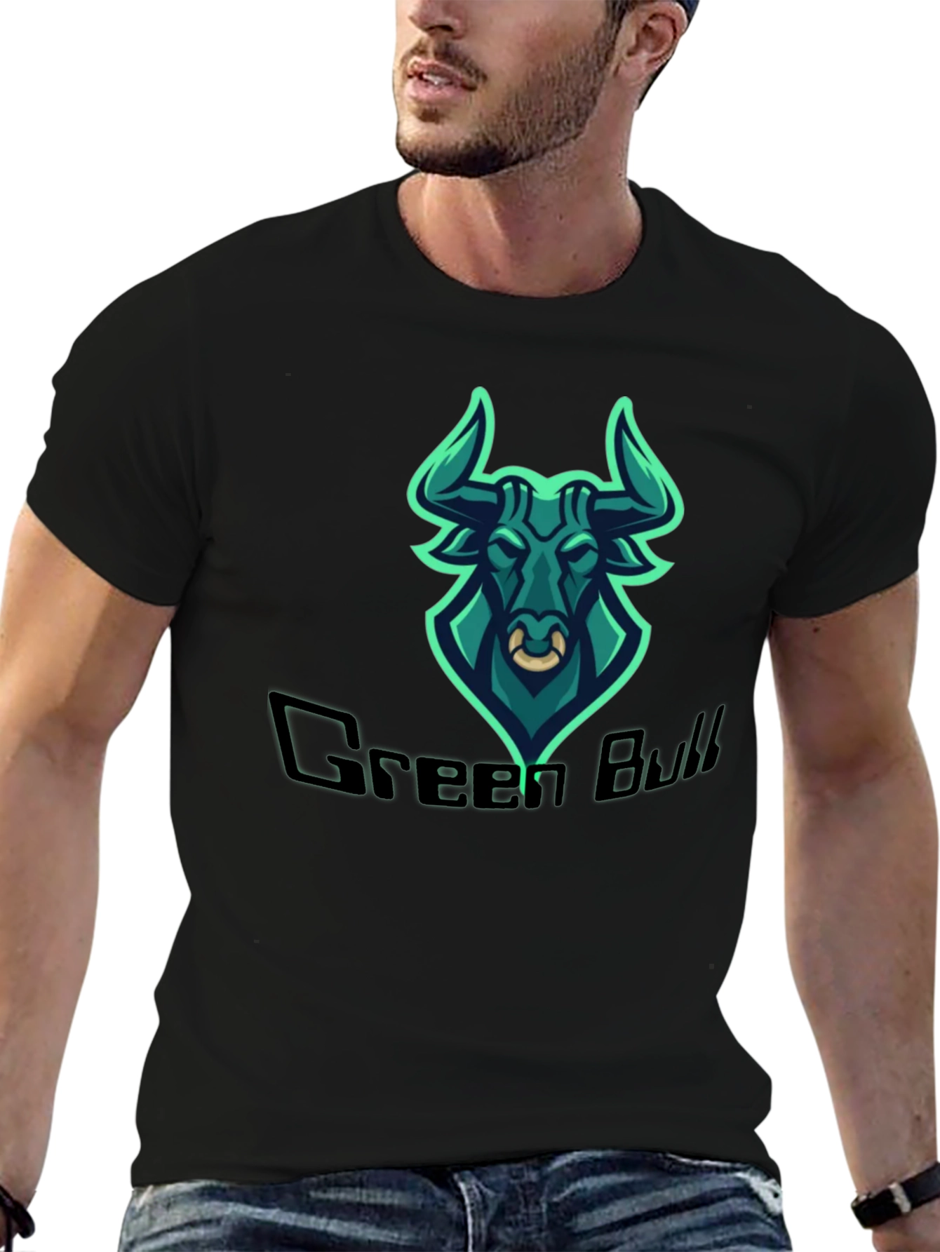 Green Bull Graphic Tee - Mens Black T-Shirt