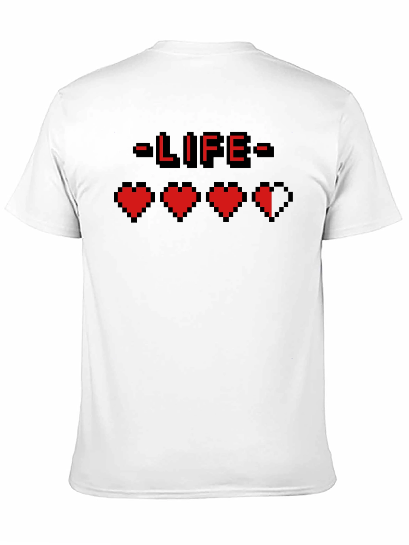 Gamer Life Pixel Heart Graphic Tee - Black