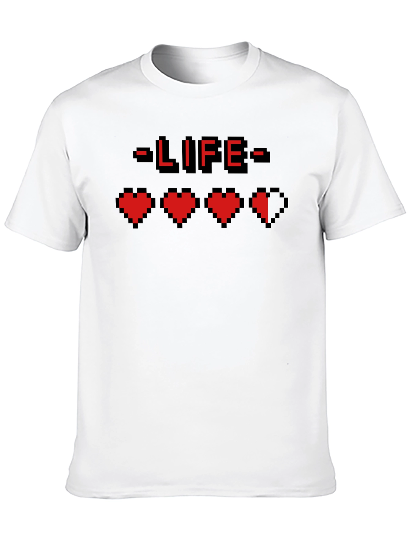 Gamer Life Pixel Heart Graphic Tee - Black