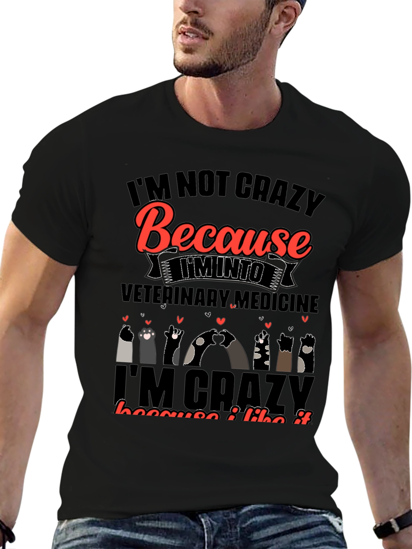 Veterinary Medicine Crazy Cats Graphic Tee