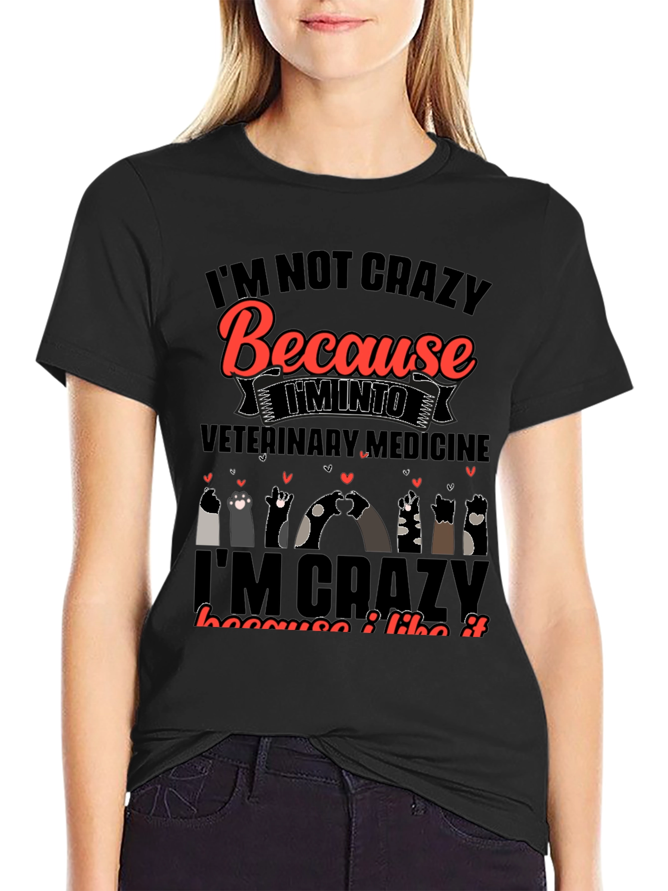 Veterinary Medicine Crazy Cats Graphic Tee