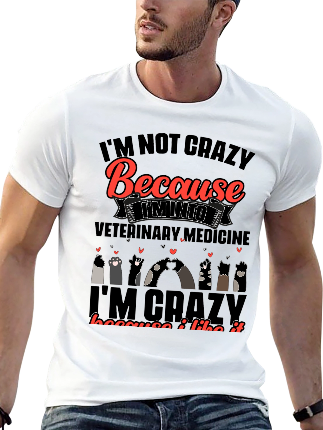Veterinary Medicine Crazy Cats Graphic Tee