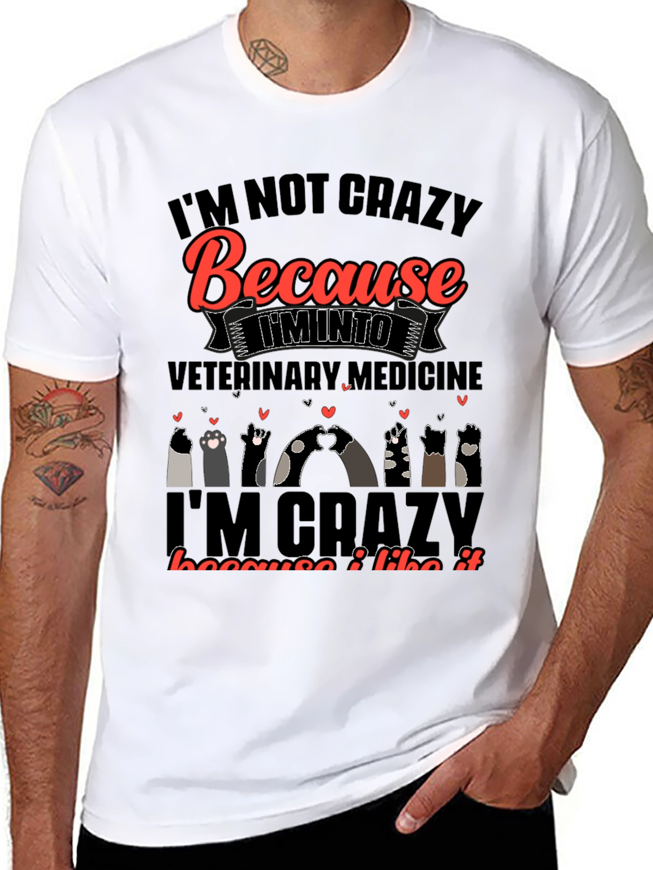 Veterinary Medicine Crazy Cats Graphic Tee